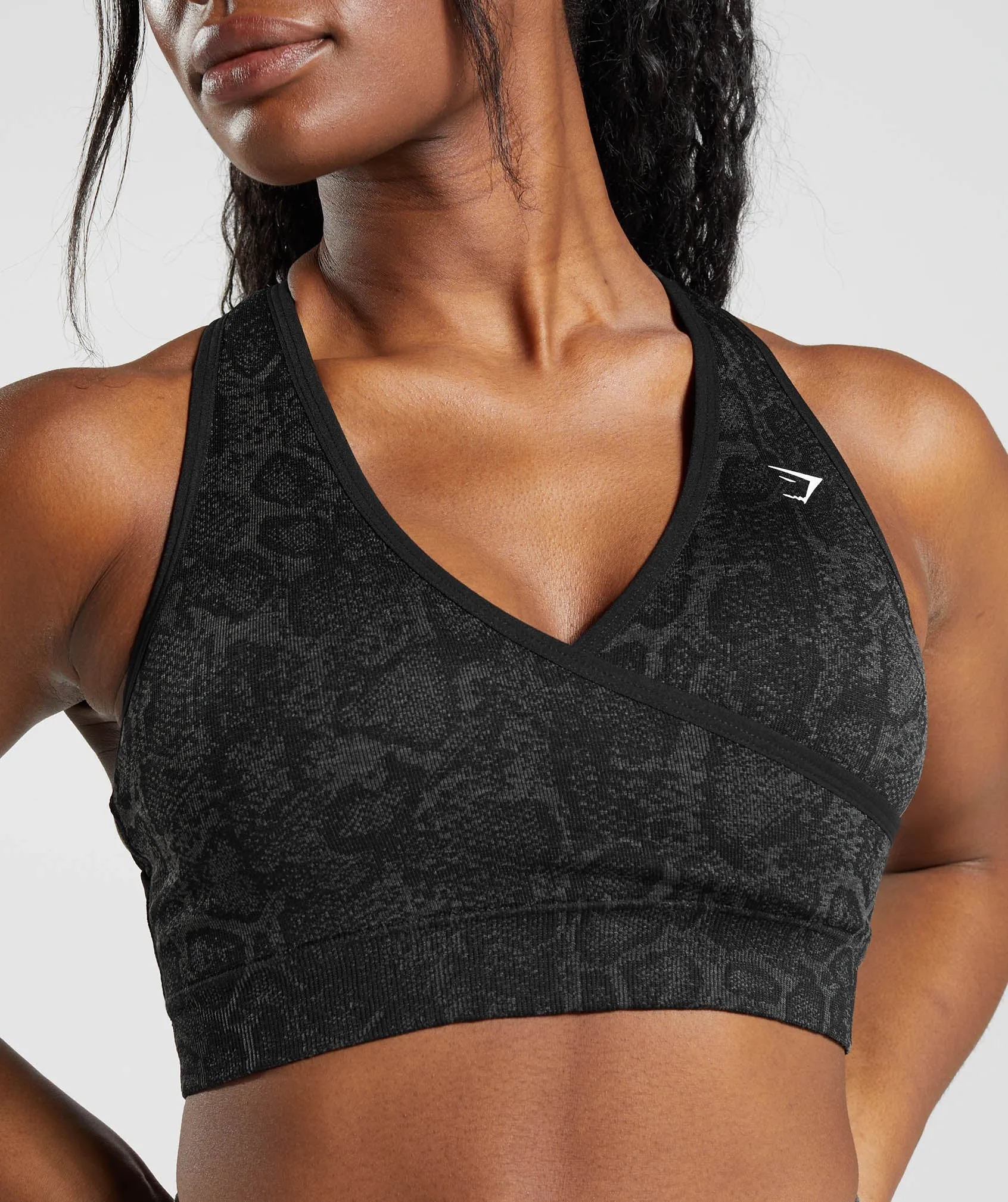 Gymshark Adapt Animal Seamless Sports Bra - Urban Grey/Black