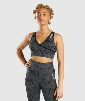 Gymshark Adapt Camo Seamless Sports Bra - Black