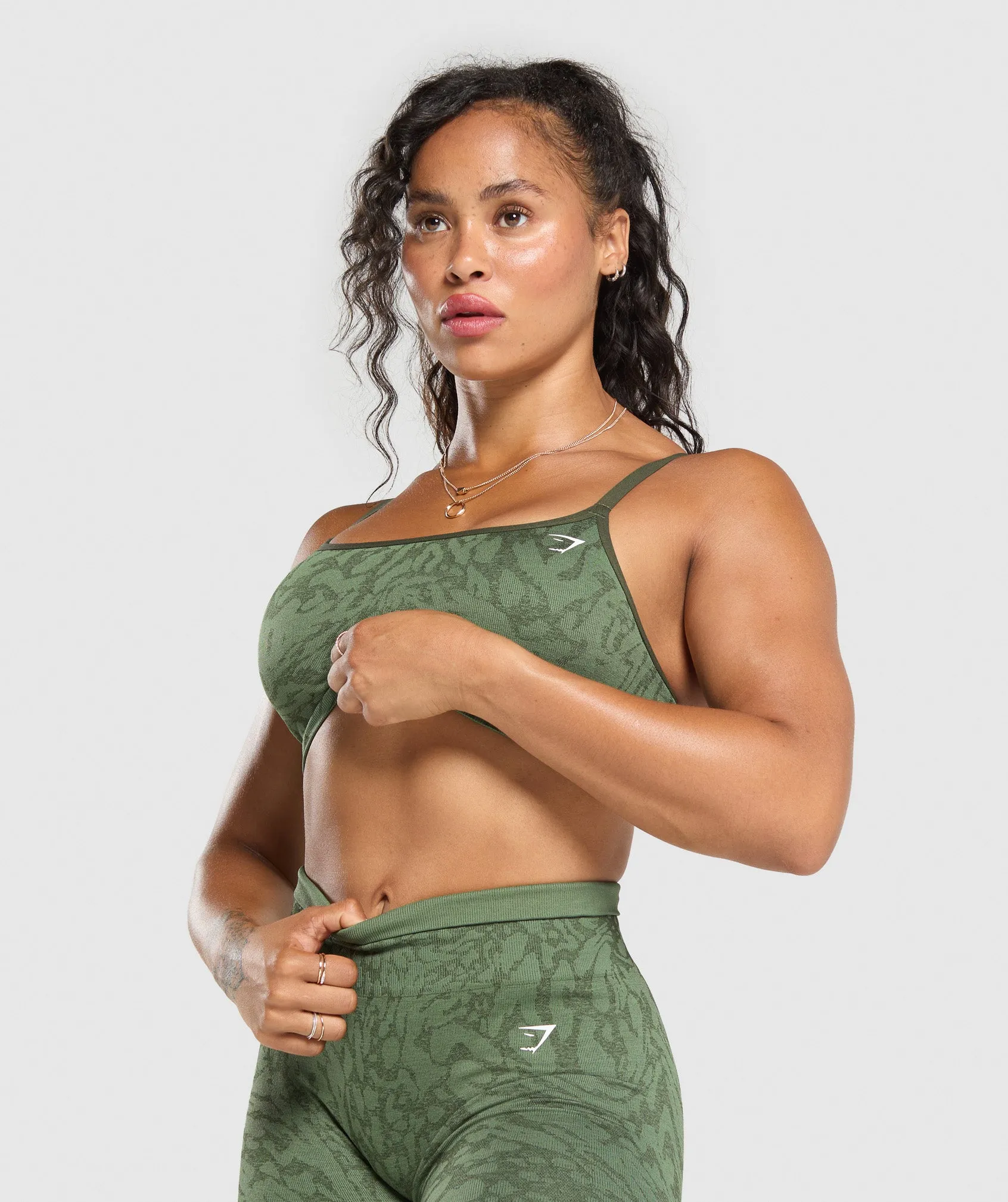 Gymshark Adapt x Whitney Sports Bra - Force Green/Winter Olive