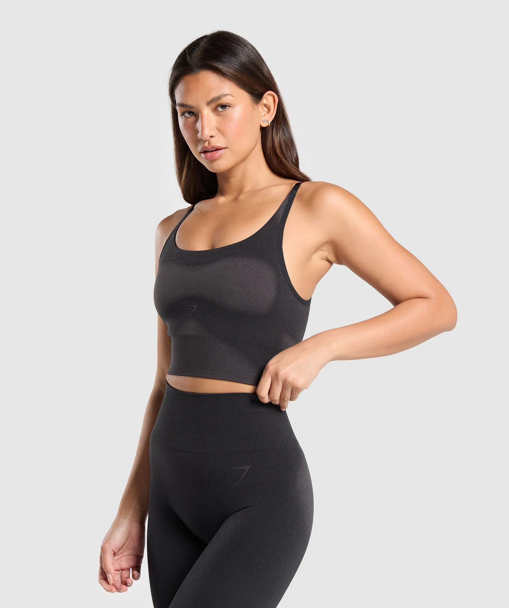Gymshark Blur Seamless Cami - Black/Asphalt Grey