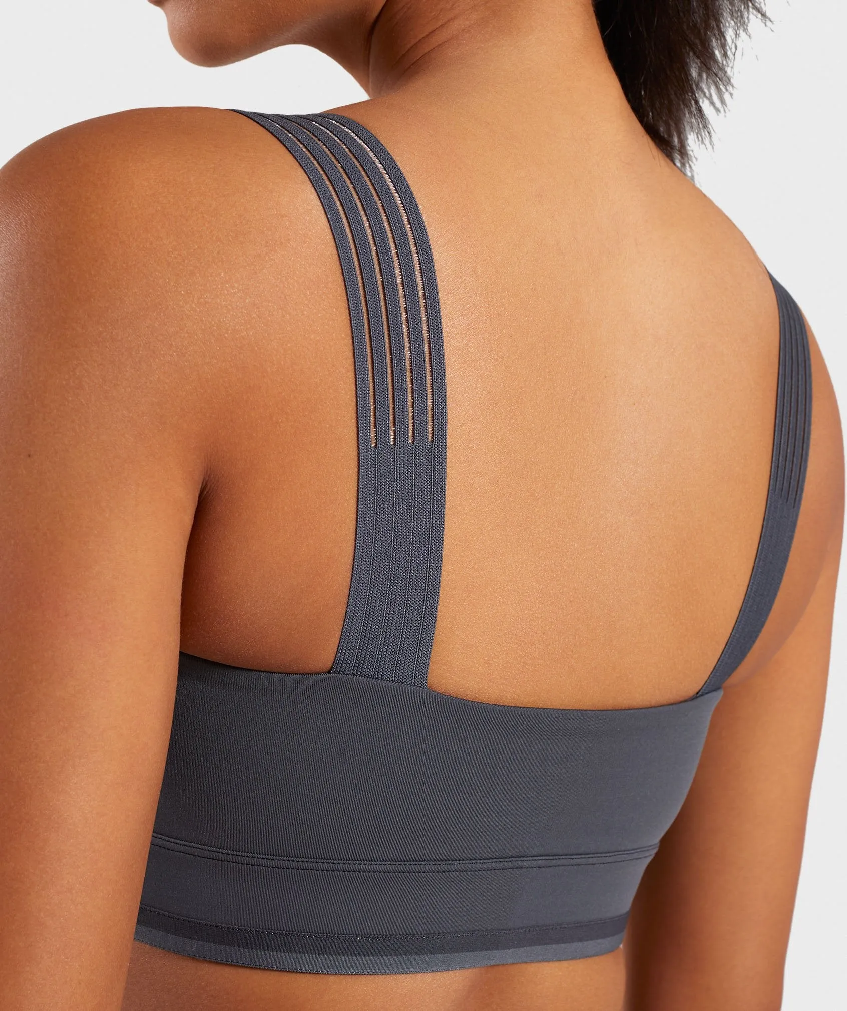 Gymshark Colour Block Sports Bra - Black/Charcoal/Smokey Grey