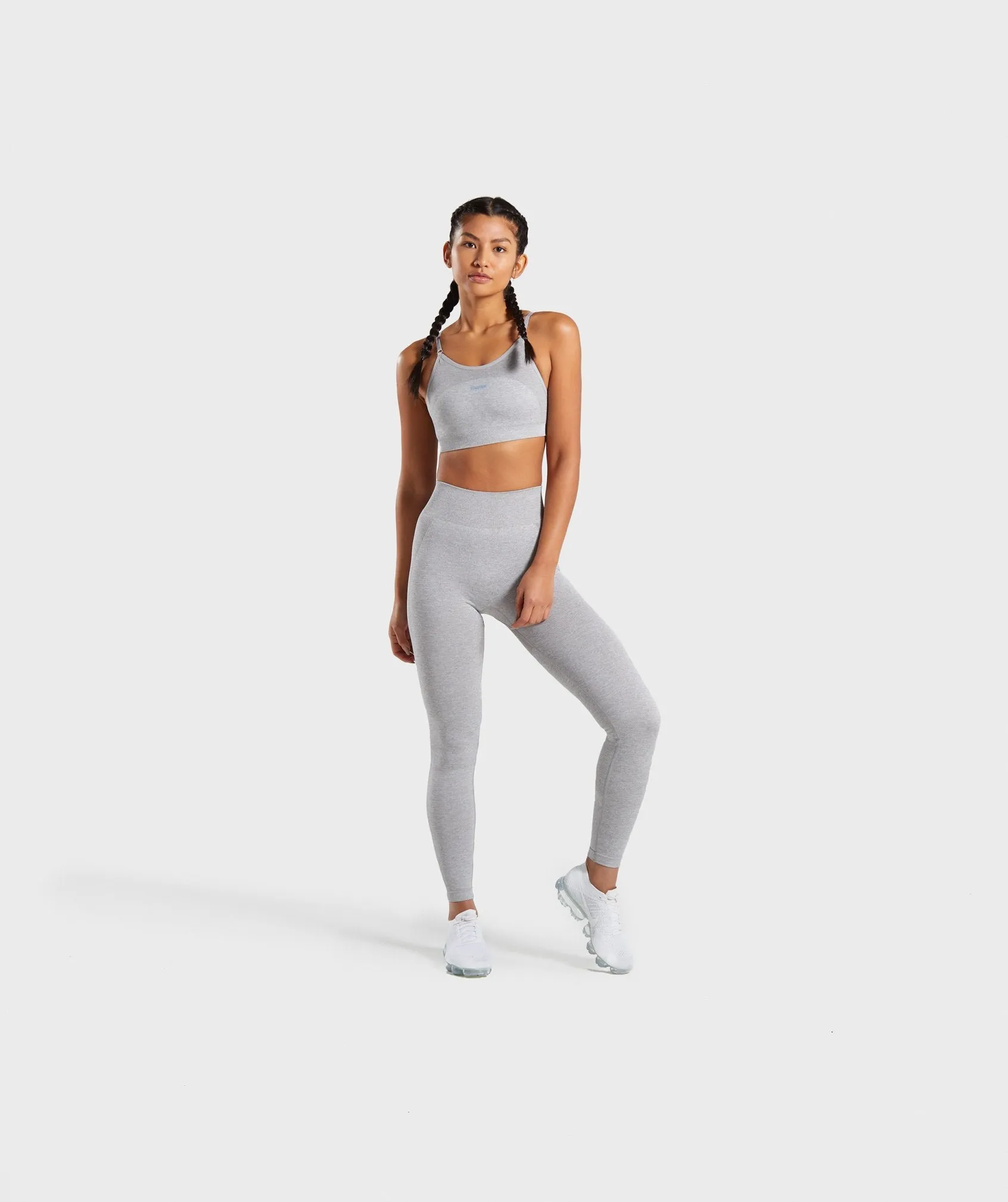Gymshark Flex Strappy Sports Bra - Light Grey/Blue