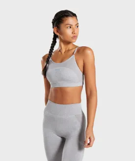 Gymshark Flex Strappy Sports Bra - Light Grey/Blue