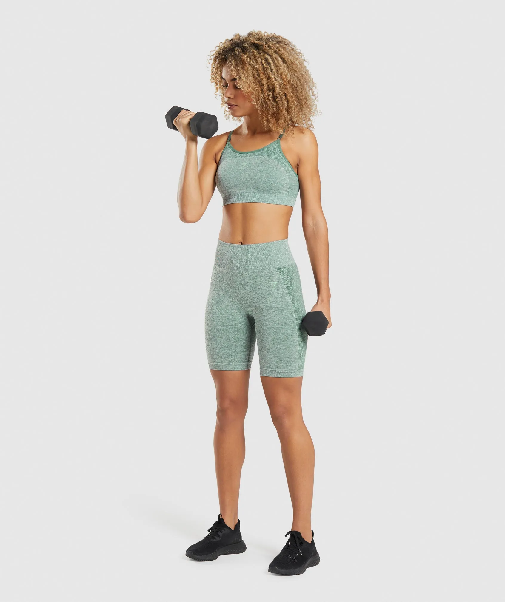Gymshark Flex Strappy Sports Bra - Studio Green Marl