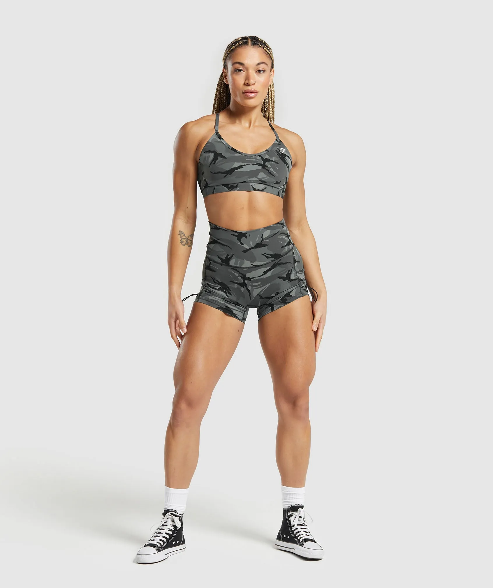 Gymshark Legacy Printed Sports Bra - Pitch Grey