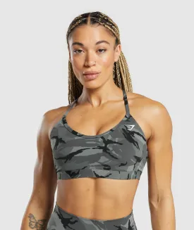 Gymshark Legacy Printed Sports Bra - Pitch Grey