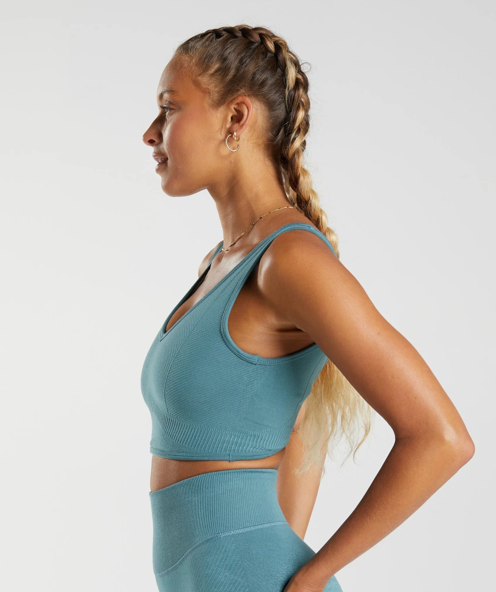 Gymshark Rest Day Seamless Bralette - Charred Blue