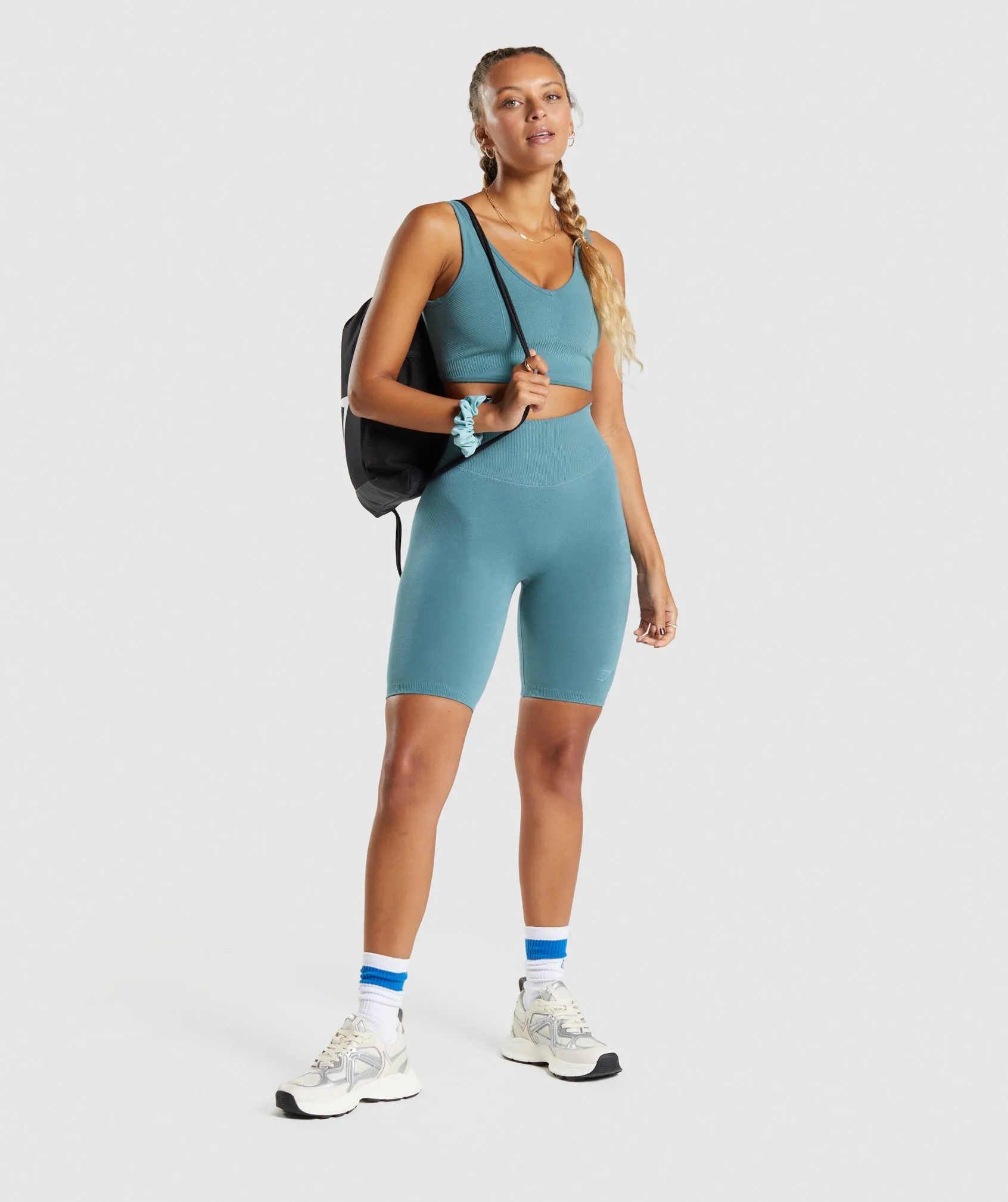 Gymshark Rest Day Seamless Bralette - Charred Blue