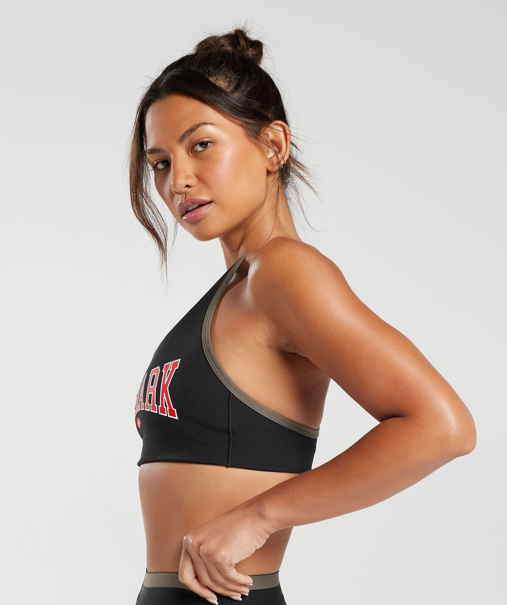 Gymshark Retro Club Sports Bra - Black/Camo Brown