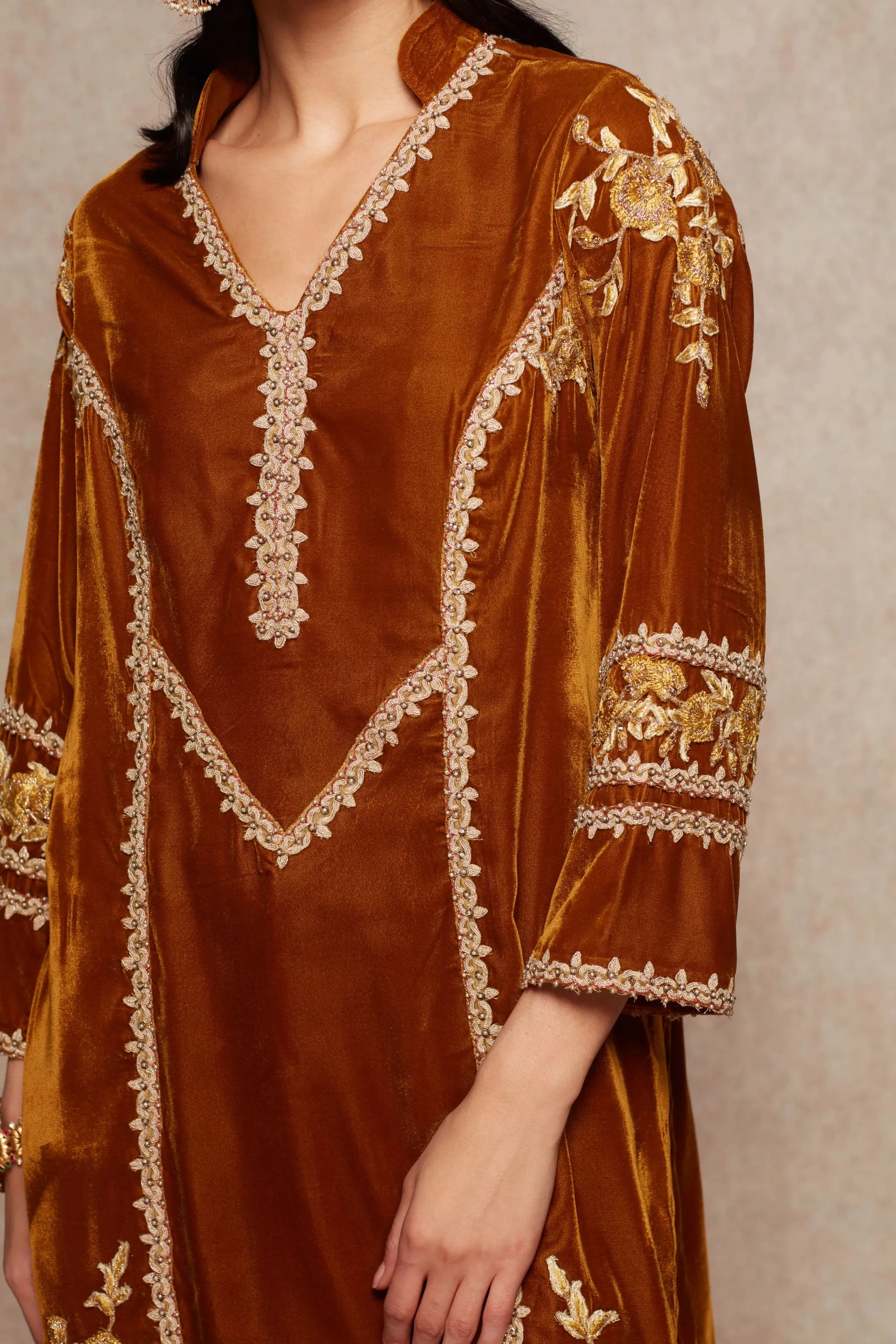 Honey Gold Kurta and Salwar Set