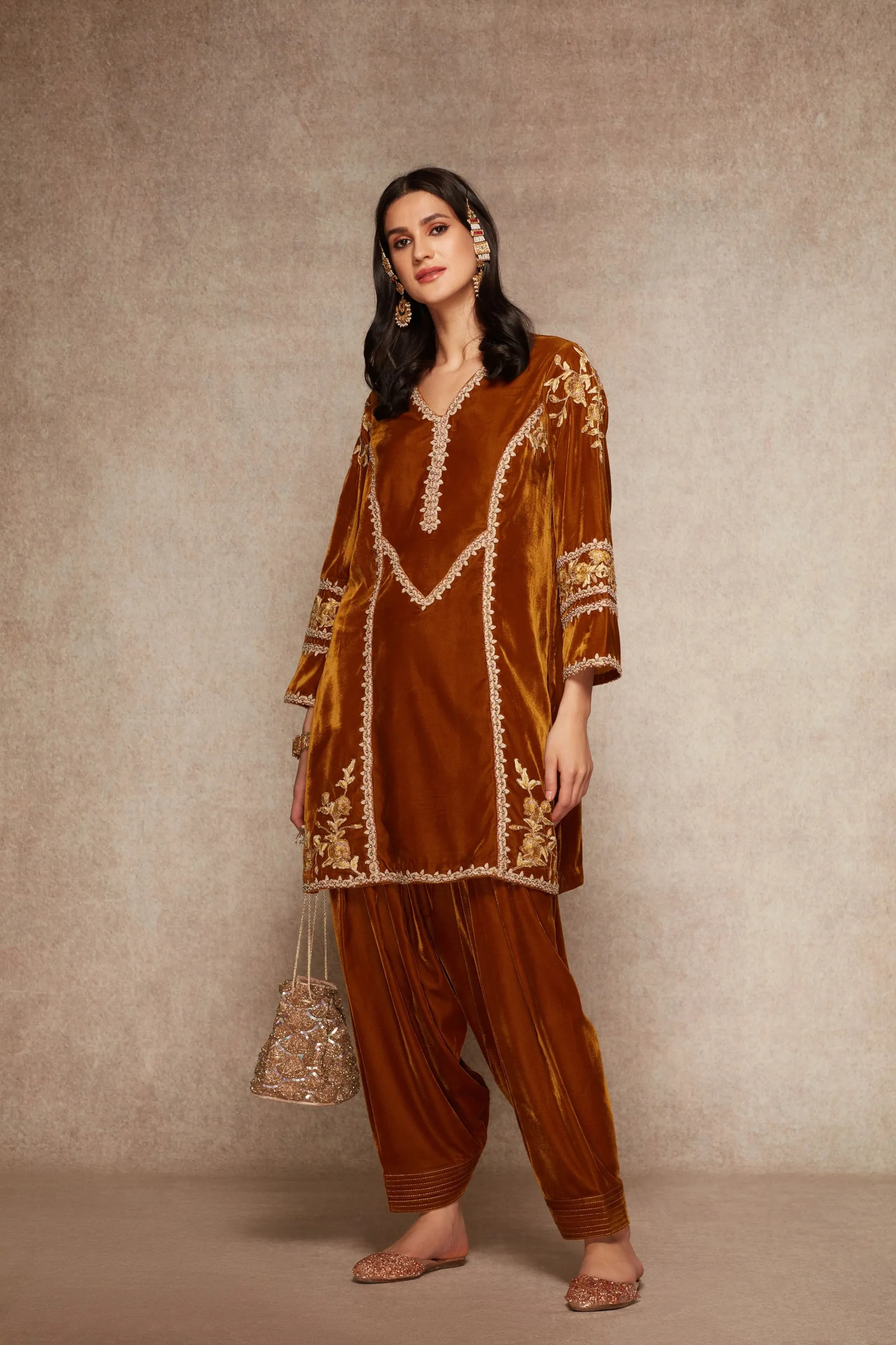 Honey Gold Kurta and Salwar Set