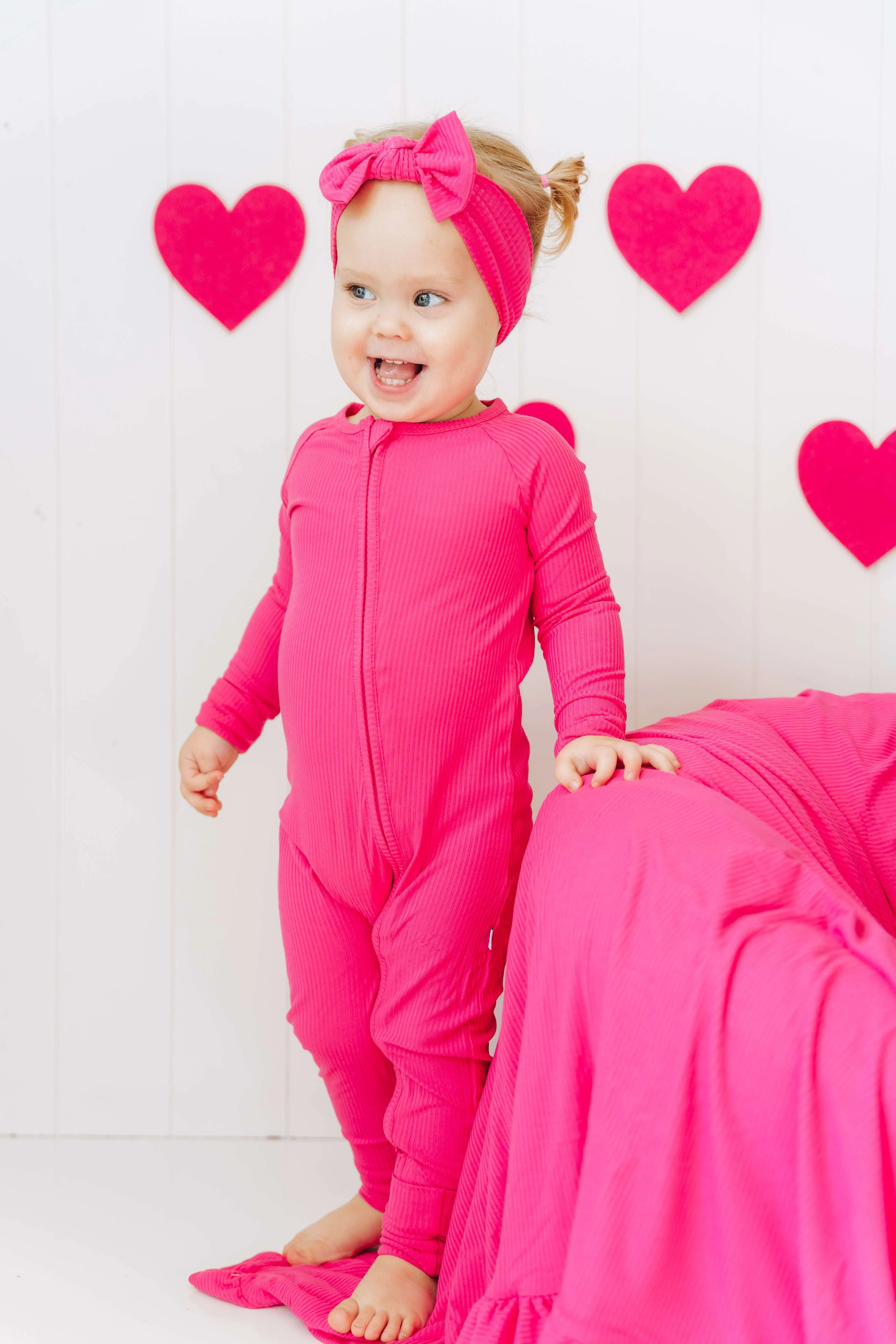 Hot Pink Rib Dream Baby Romper