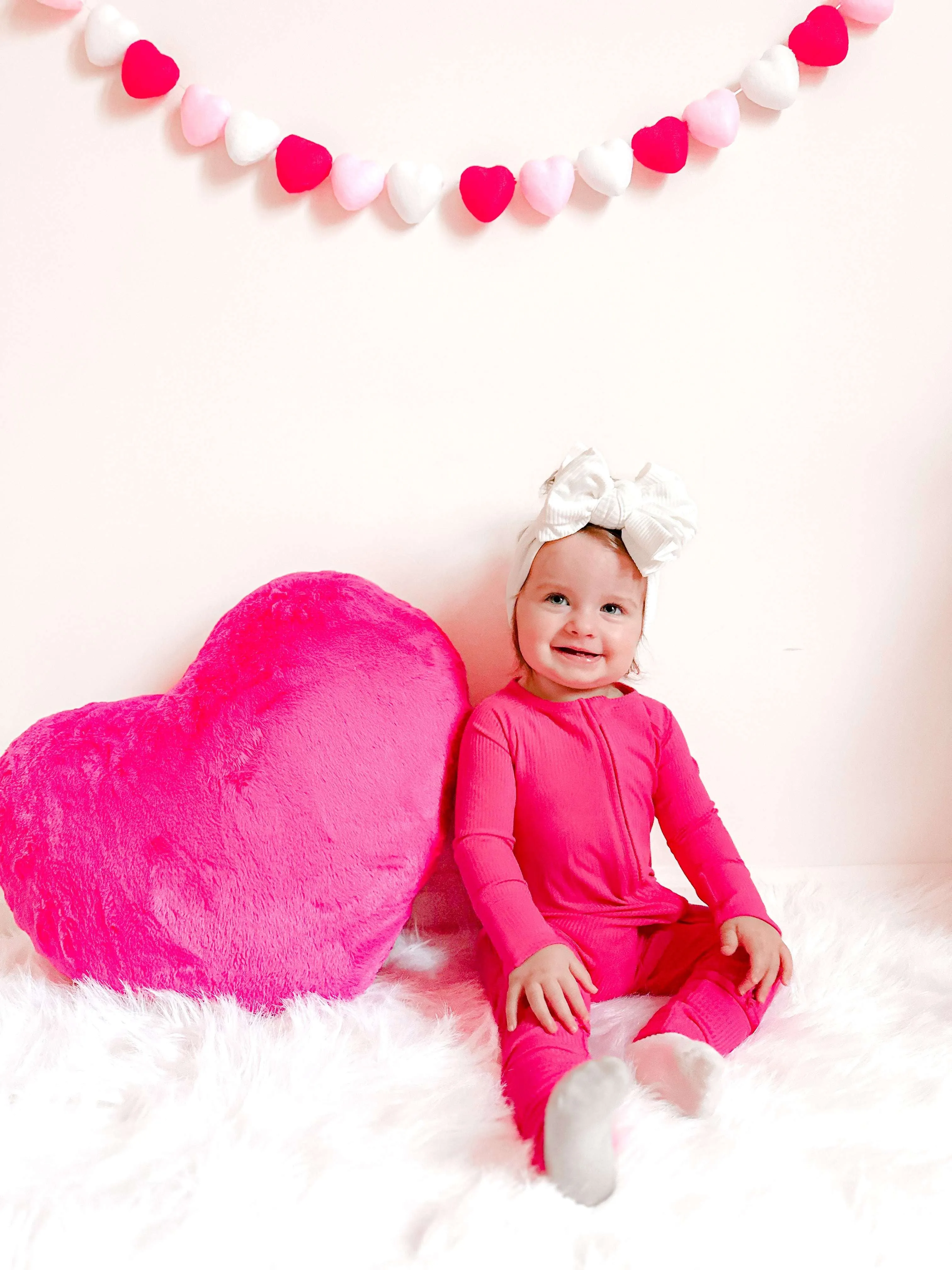 Hot Pink Rib Dream Baby Romper