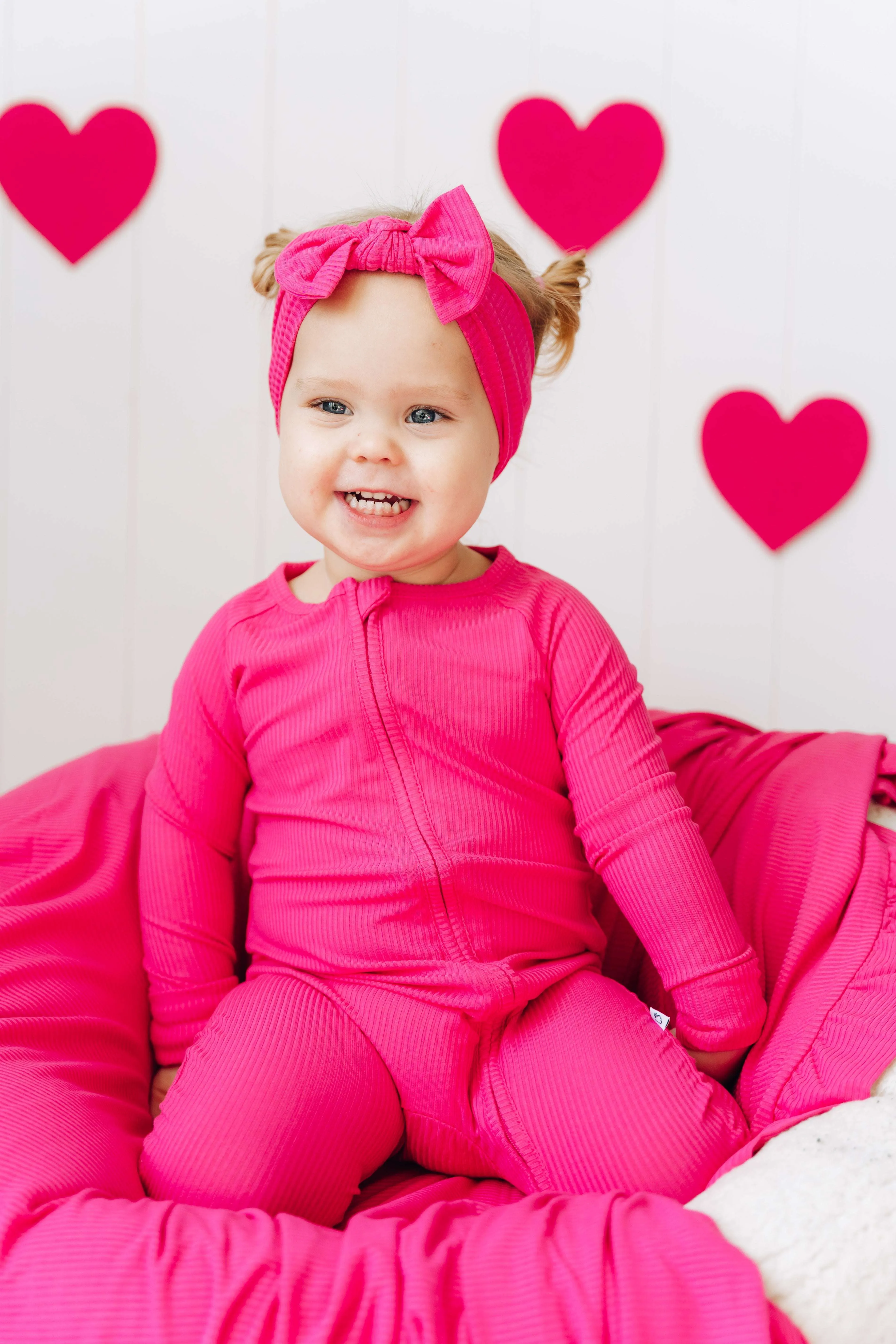 Hot Pink Rib Dream Baby Romper