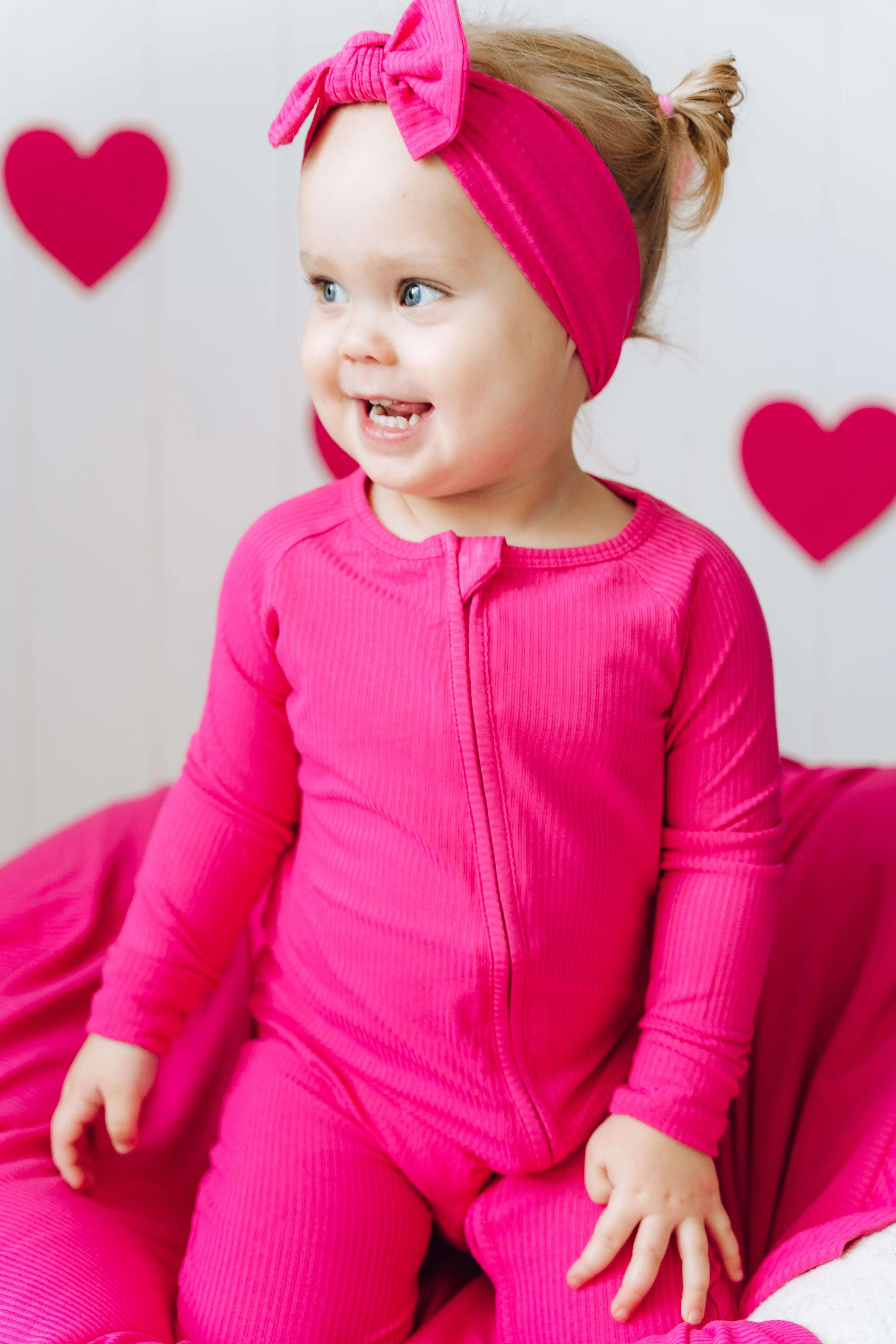 Hot Pink Rib Dream Baby Romper