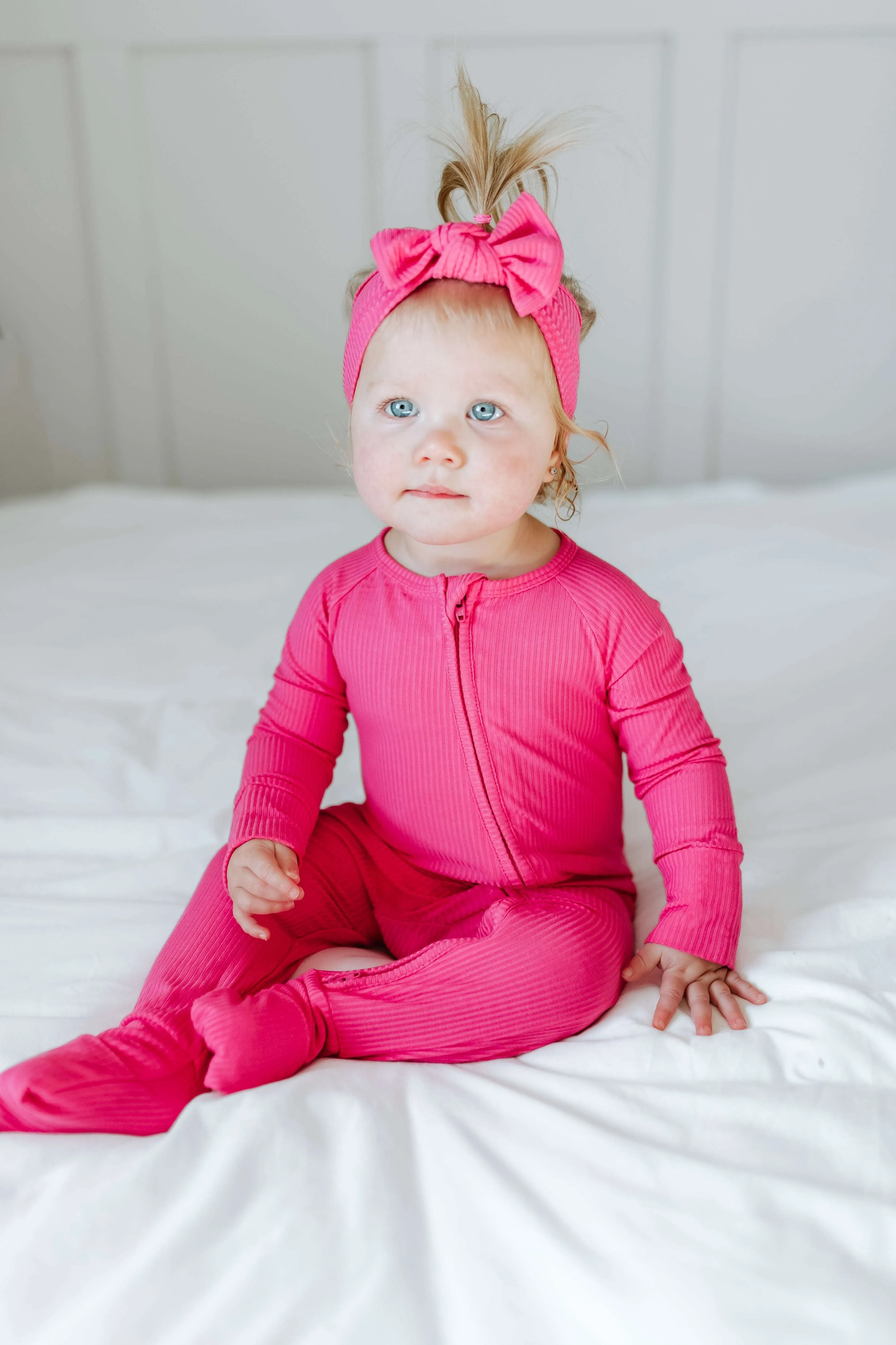 Hot Pink Rib Dream Baby Romper