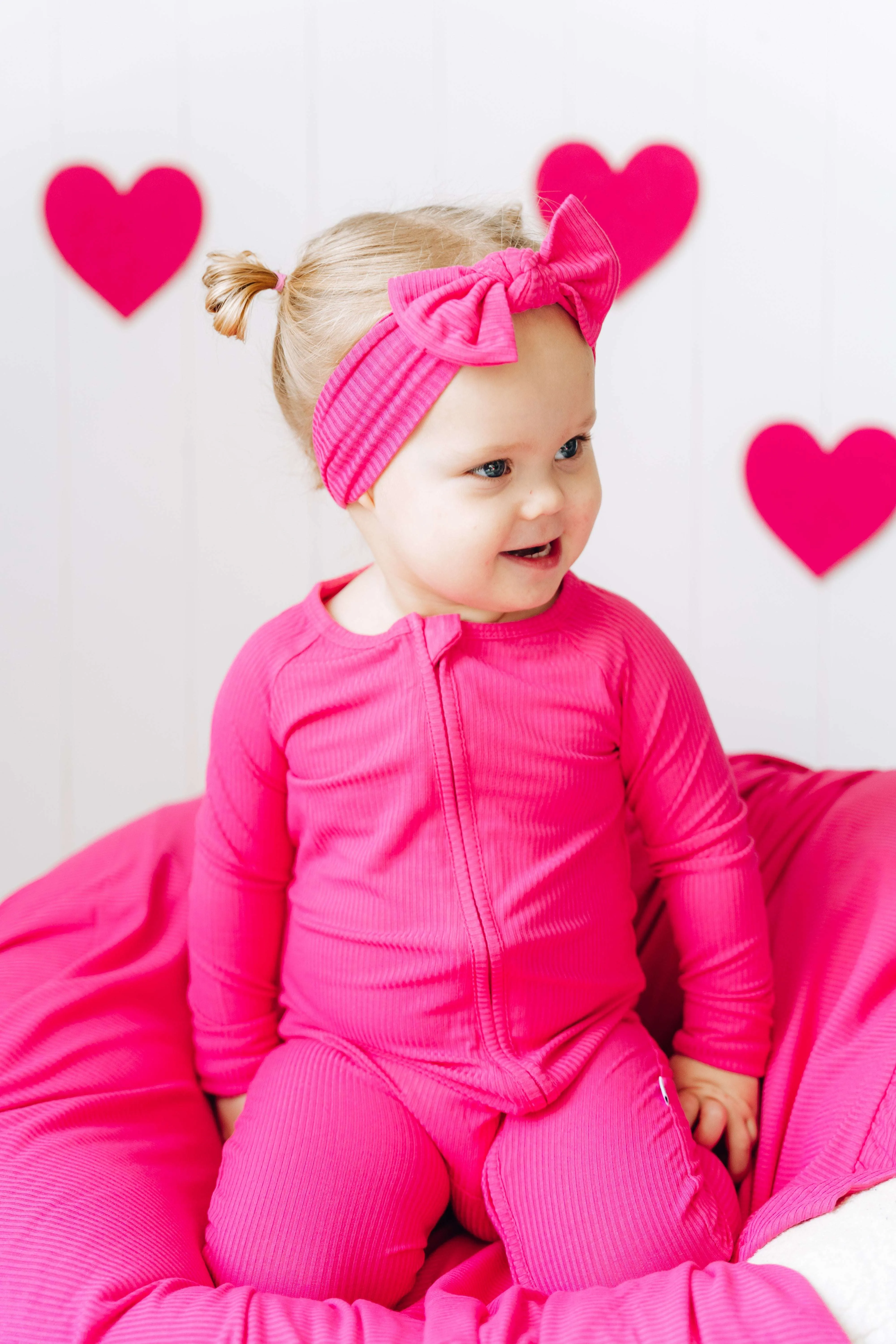 Hot Pink Rib Dream Baby Romper