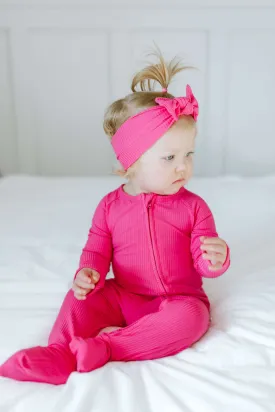 Hot Pink Rib Dream Baby Romper