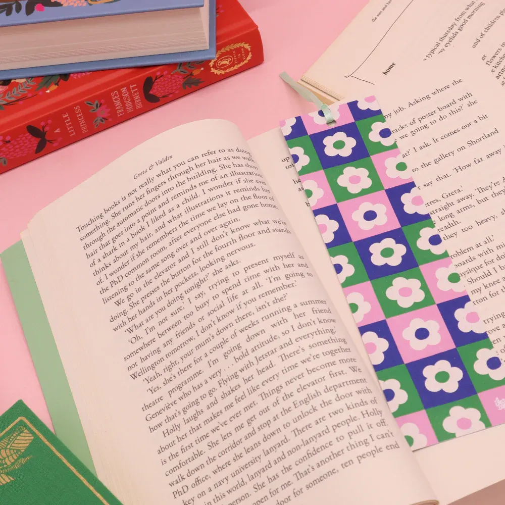 Iko Iko Double-Sided Bookmark - Flower Check
