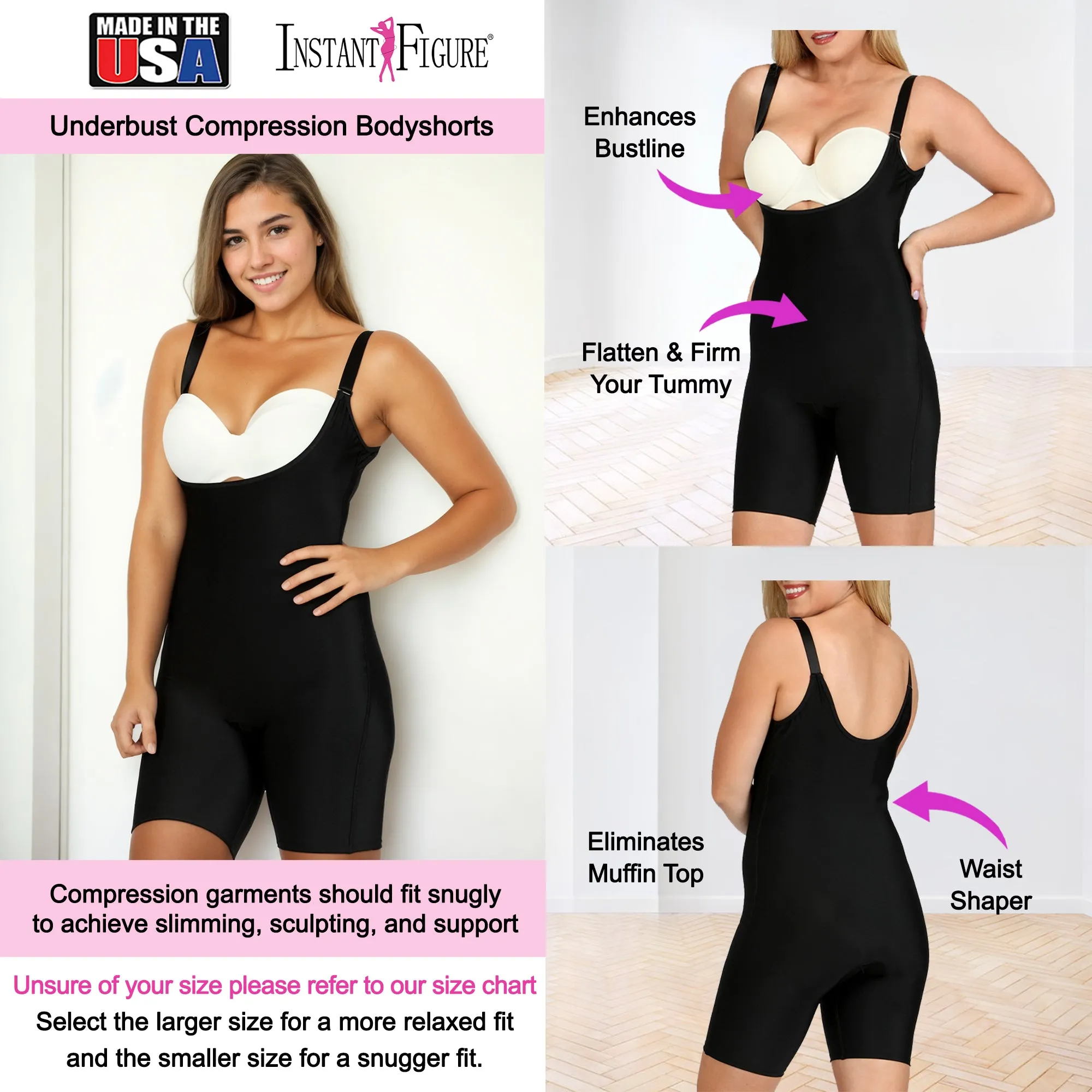 InstantFigure Plus Size Underbust Bodyshorts WBSS016C