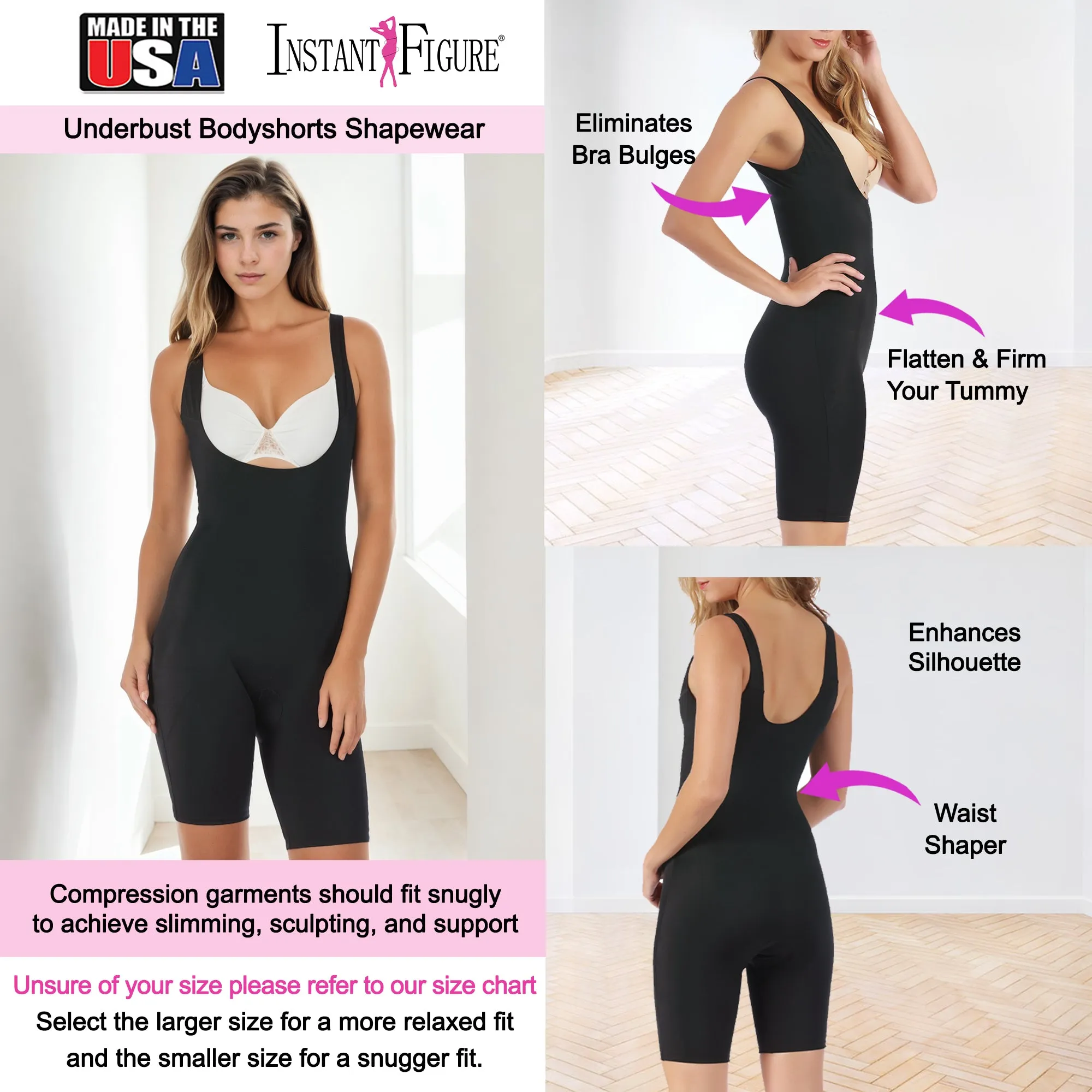InstantFigure Underbust Bodyshorts Plus Size Shapewear WB40161C