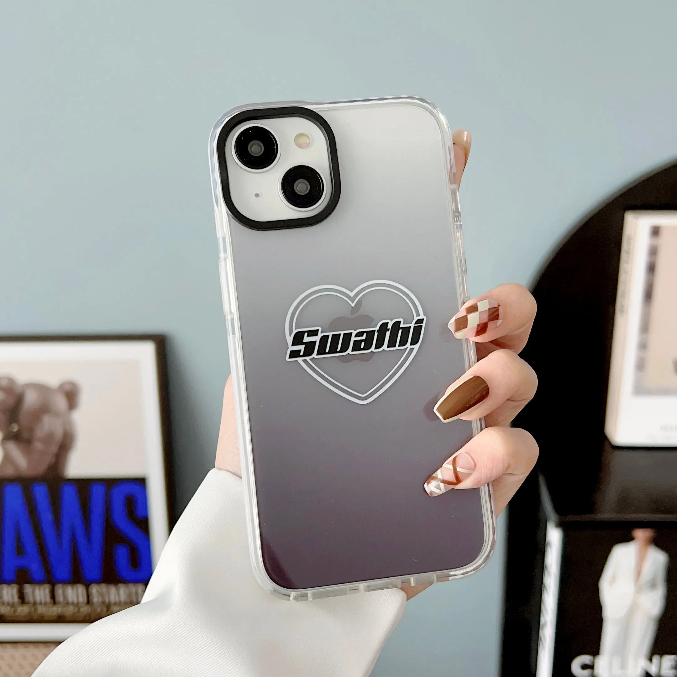 iPhone Impact Proof Customised Silicon Case ( Black Gradeint )
