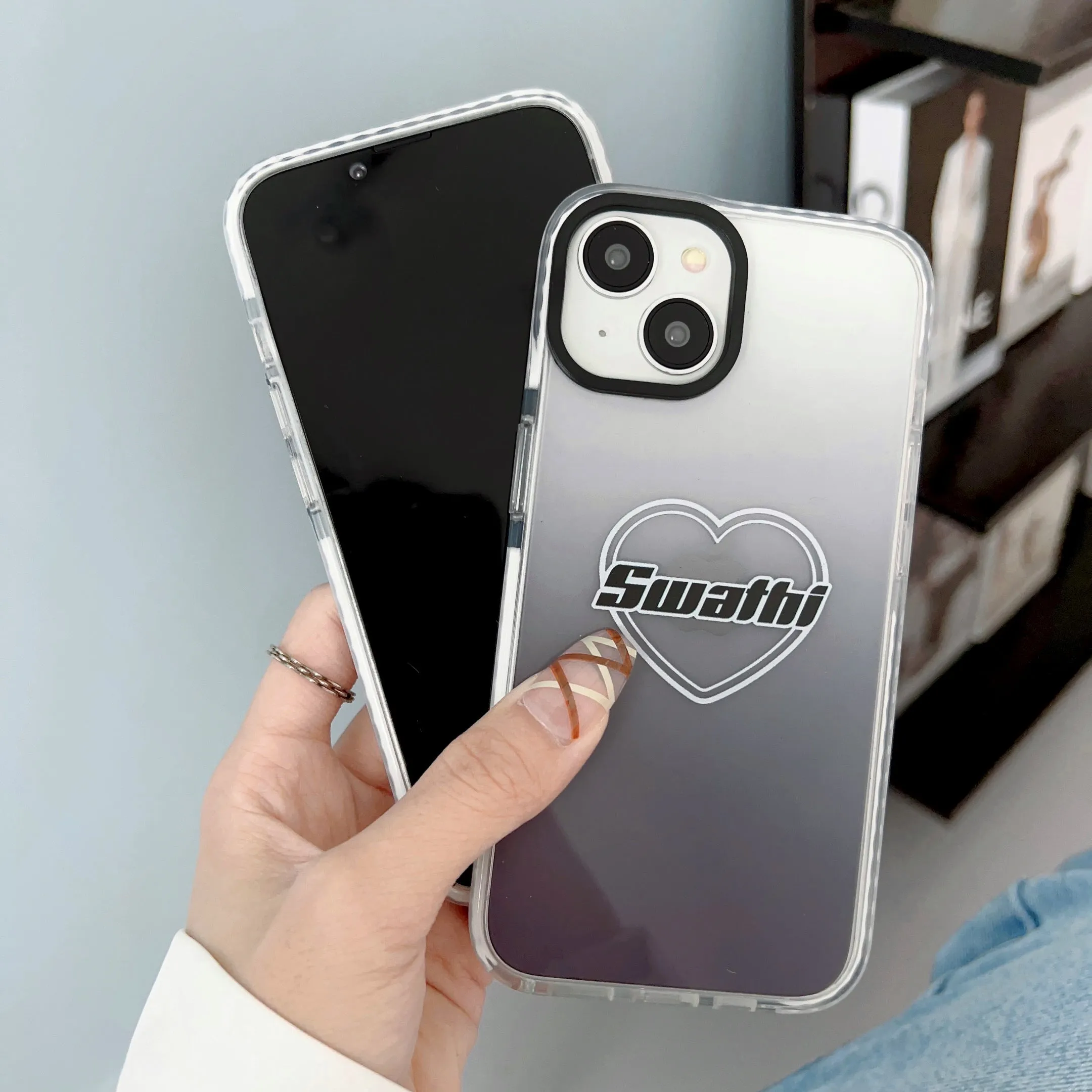 iPhone Impact Proof Customised Silicon Case ( Black Gradeint )