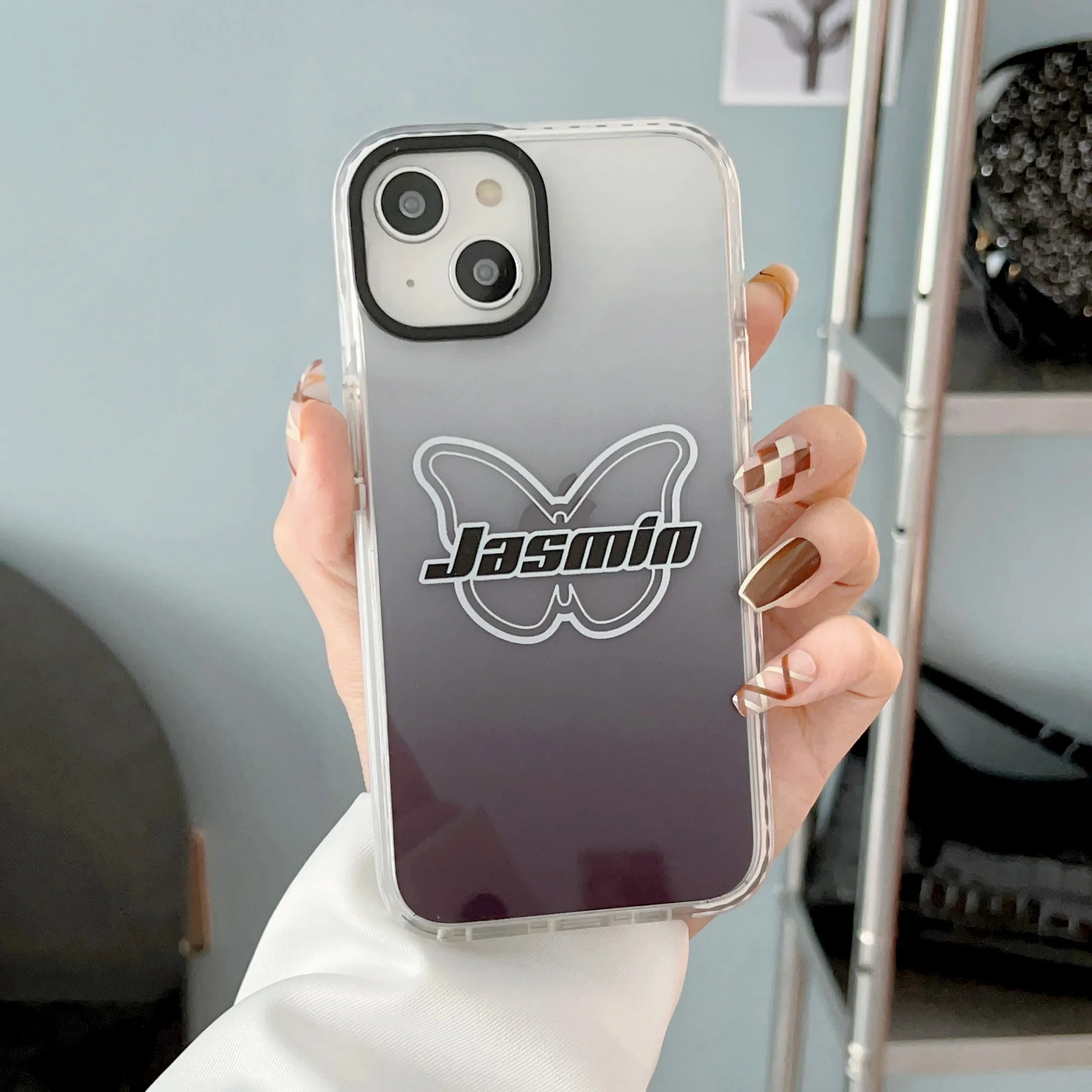 iPhone Impact Proof Customised Silicon Case ( Black Gradeint )