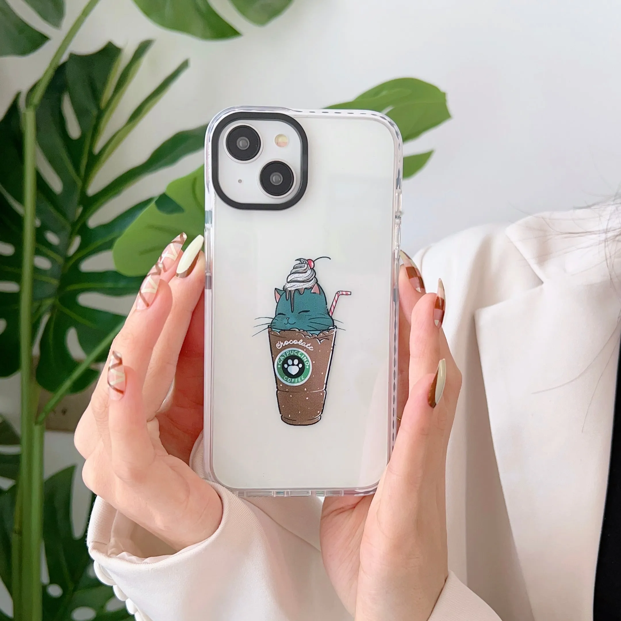iPhone Impact Proof Silicon Case ( Cute Cat Cappuccino )