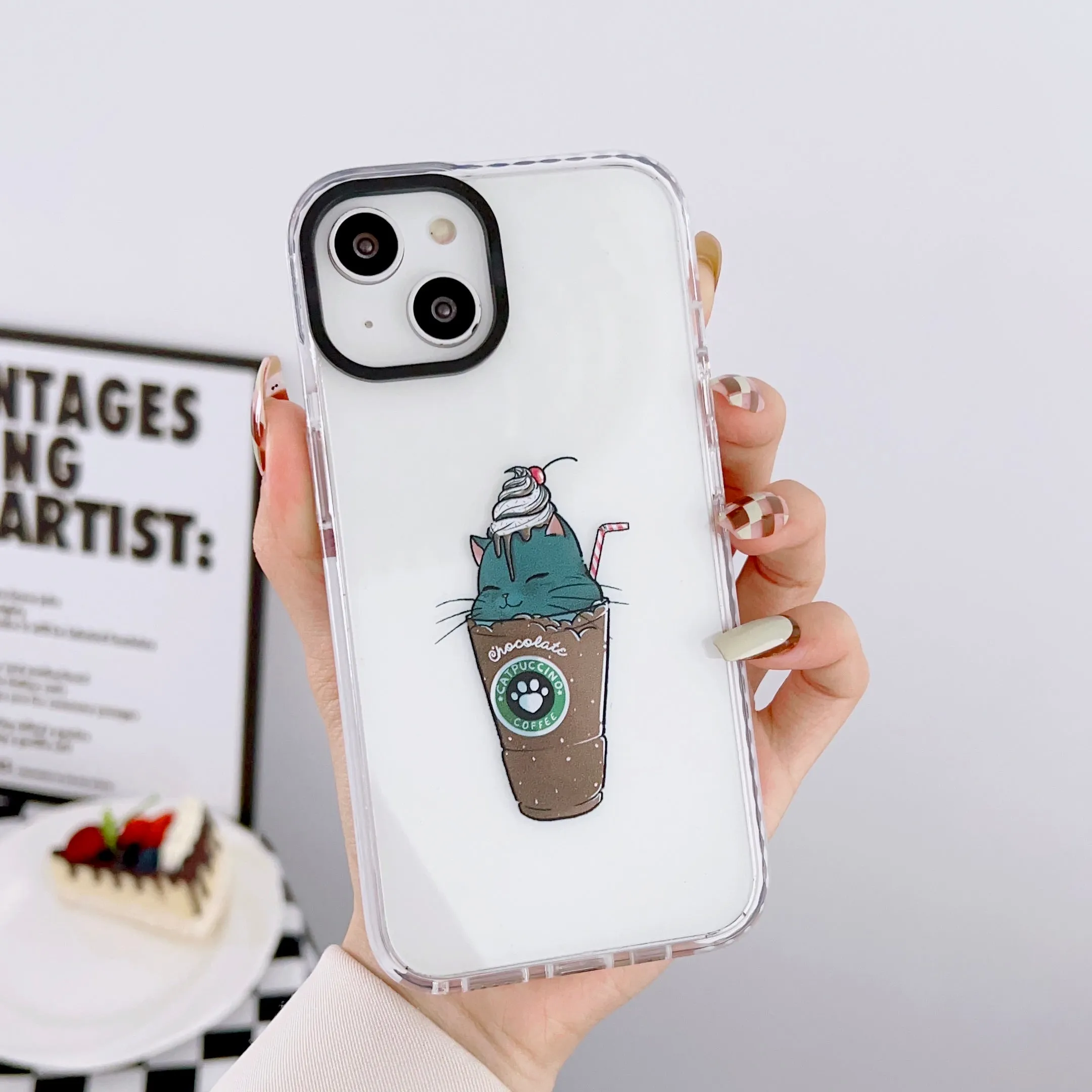iPhone Impact Proof Silicon Case ( Cute Cat Cappuccino )