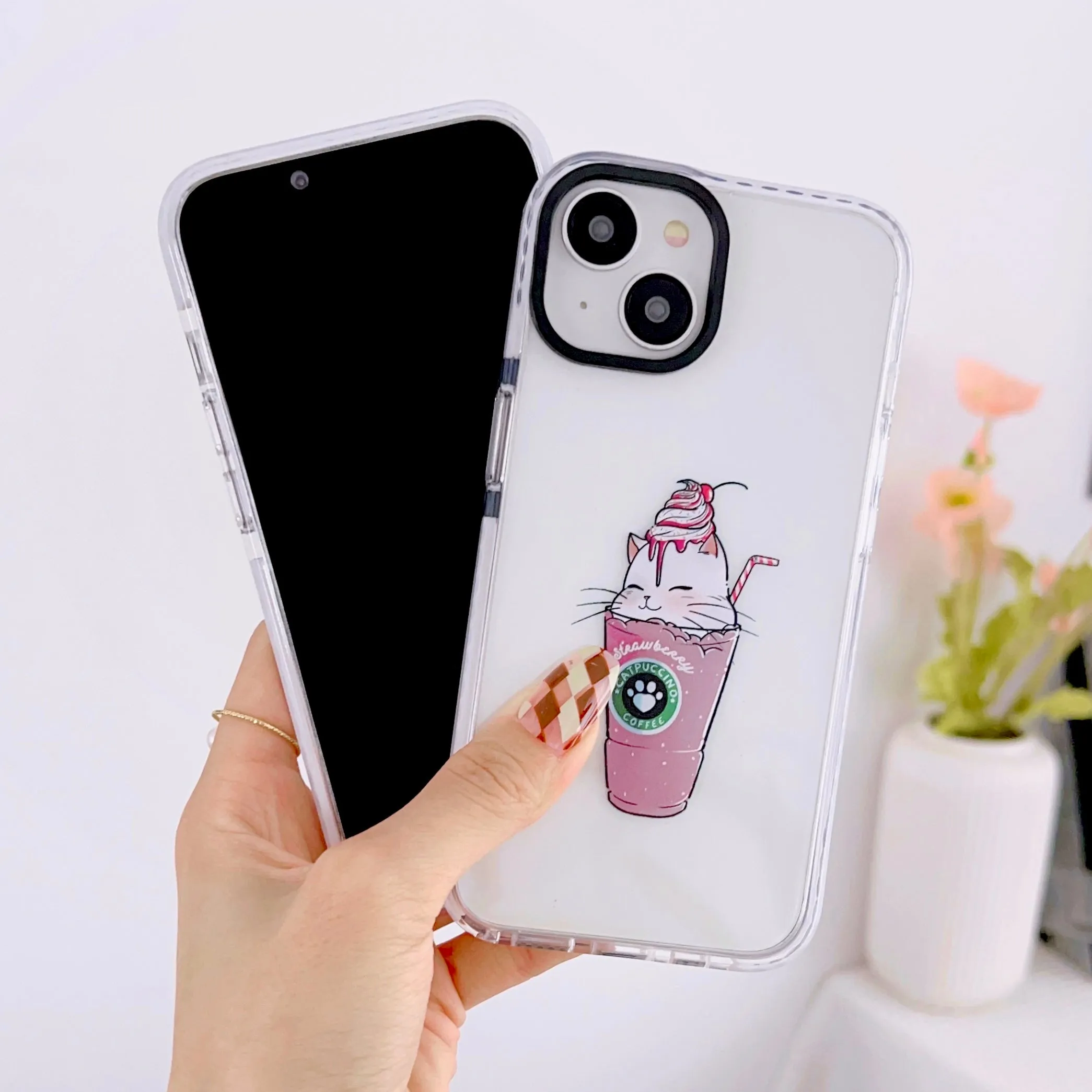 iPhone Impact Proof Silicon Case ( Cute Cat Cappuccino )
