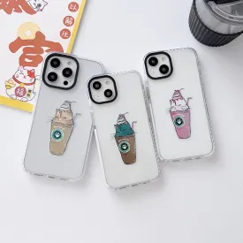 iPhone Impact Proof Silicon Case ( Cute Cat Cappuccino )