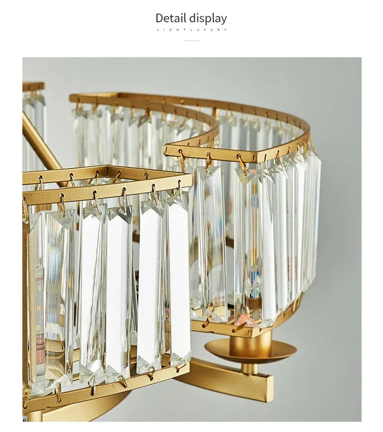 IWP K9 Crystal Modern Glass Chandelier Light Copper Luxury Hanging Lamp