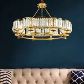 IWP K9 Crystal Modern Glass Chandelier Light Copper Luxury Hanging Lamp