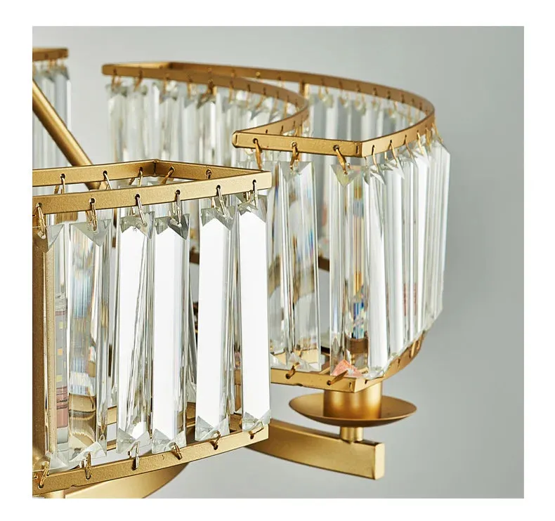IWP K9 Crystal Modern Glass Chandelier Light Copper Luxury Hanging Lamp