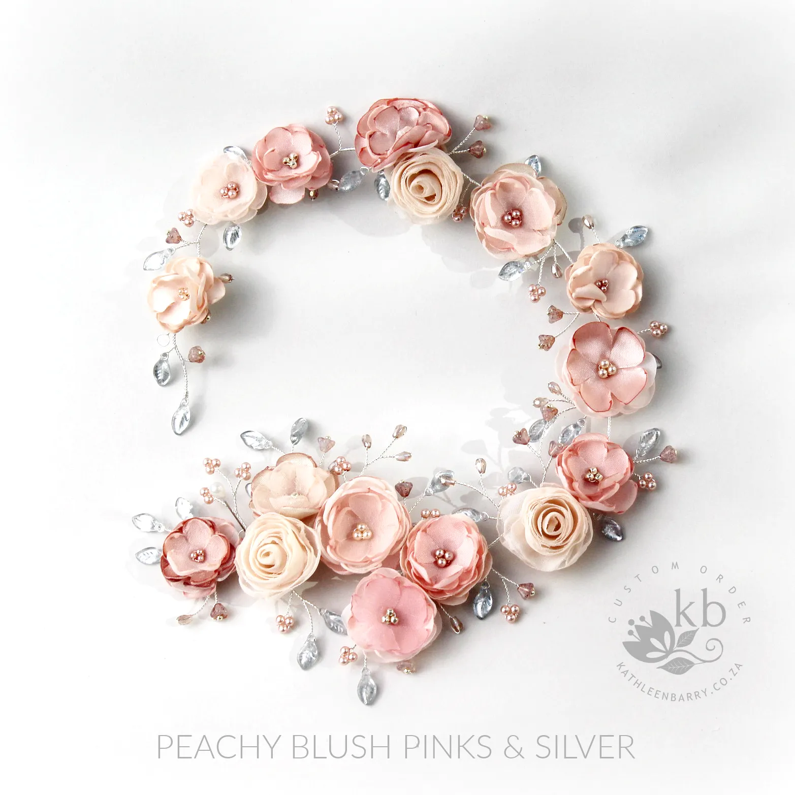 Jane Bridal Hair Piece in Champagne & Muted tones - custom colors available