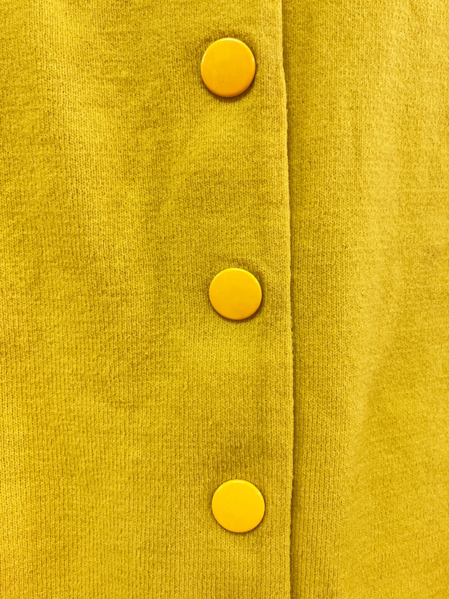 Jean Paul Gaultier mustard snap button cardigan with embroidered hem - size 40