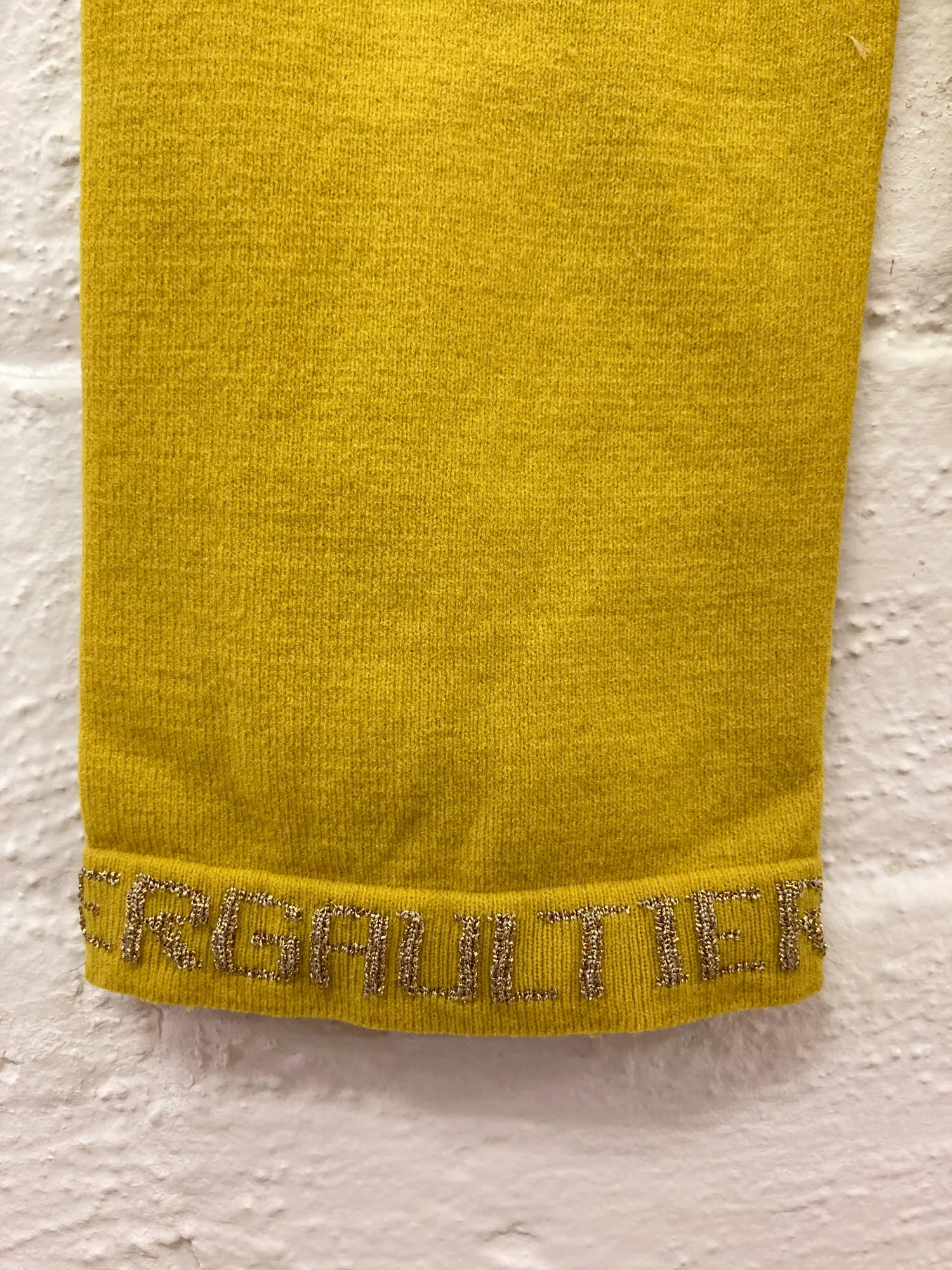 Jean Paul Gaultier mustard snap button cardigan with embroidered hem - size 40
