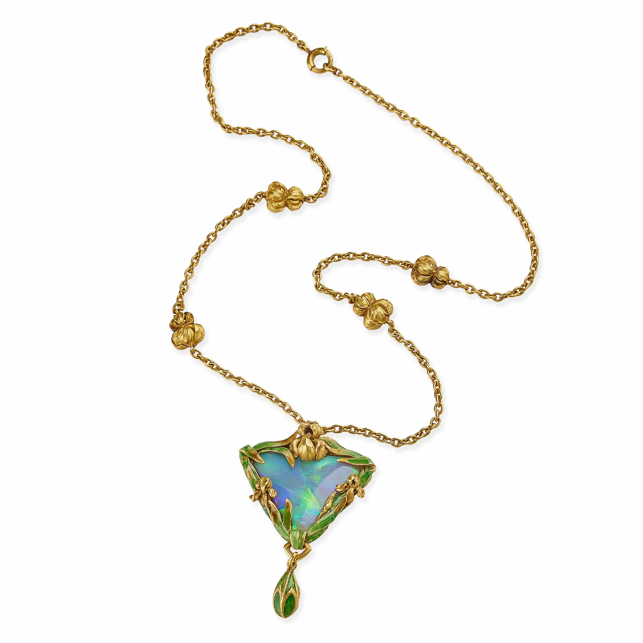 Marcus & Co. Black Opal and Enamel Pendant Necklace