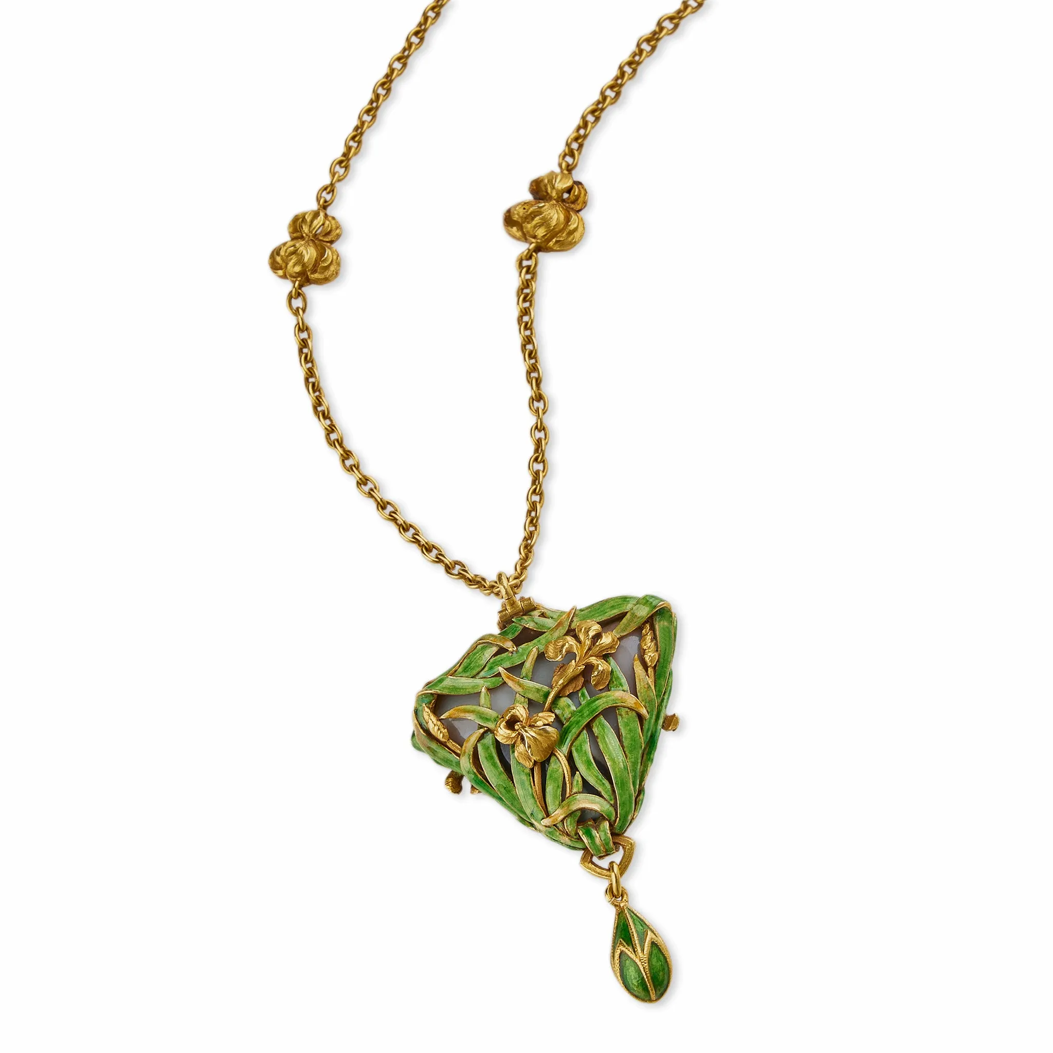 Marcus & Co. Black Opal and Enamel Pendant Necklace