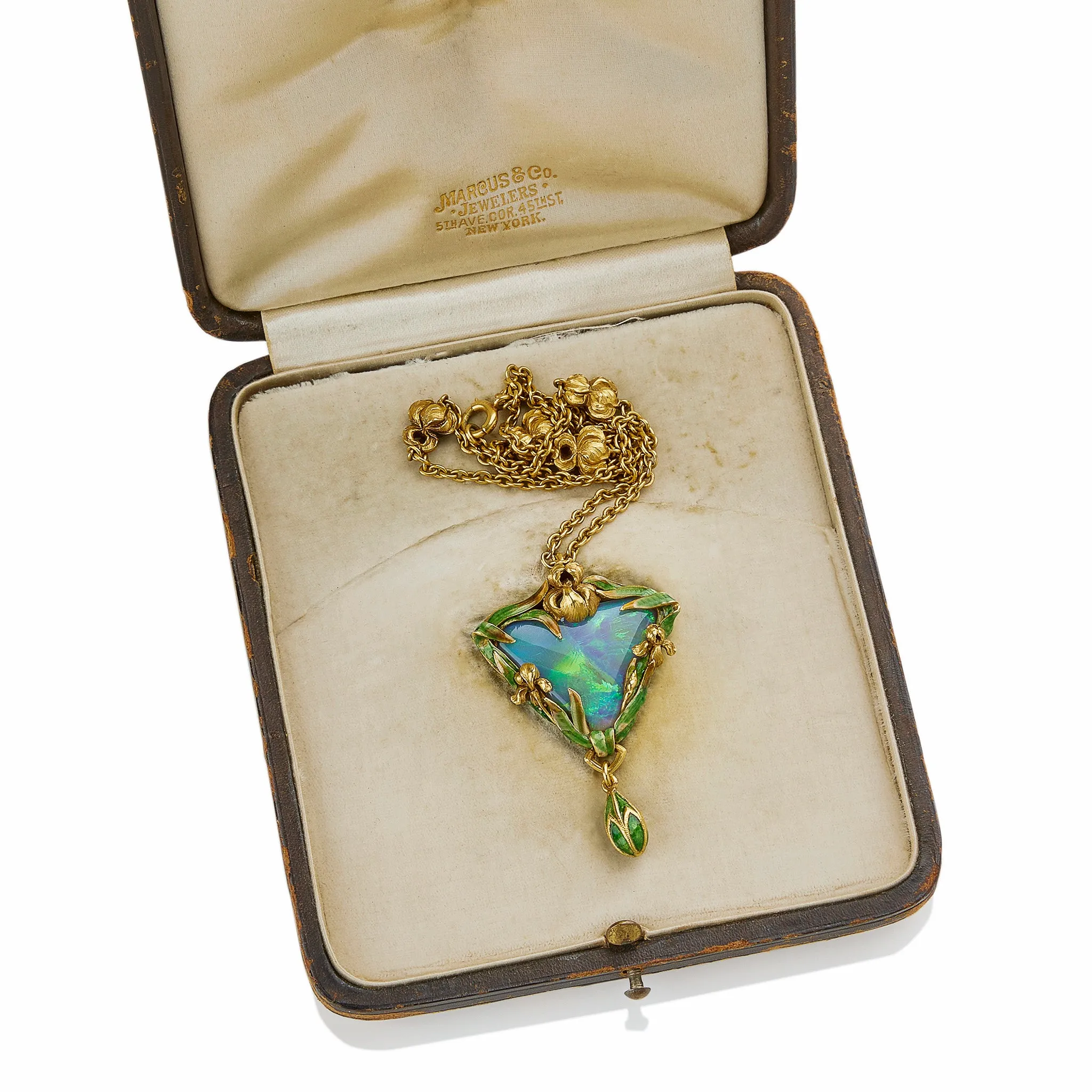 Marcus & Co. Black Opal and Enamel Pendant Necklace