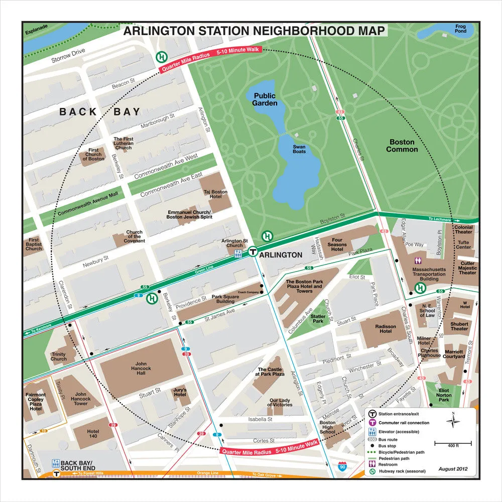 MBTA Arlington Station Neighborhood Map (Aug. 2012)