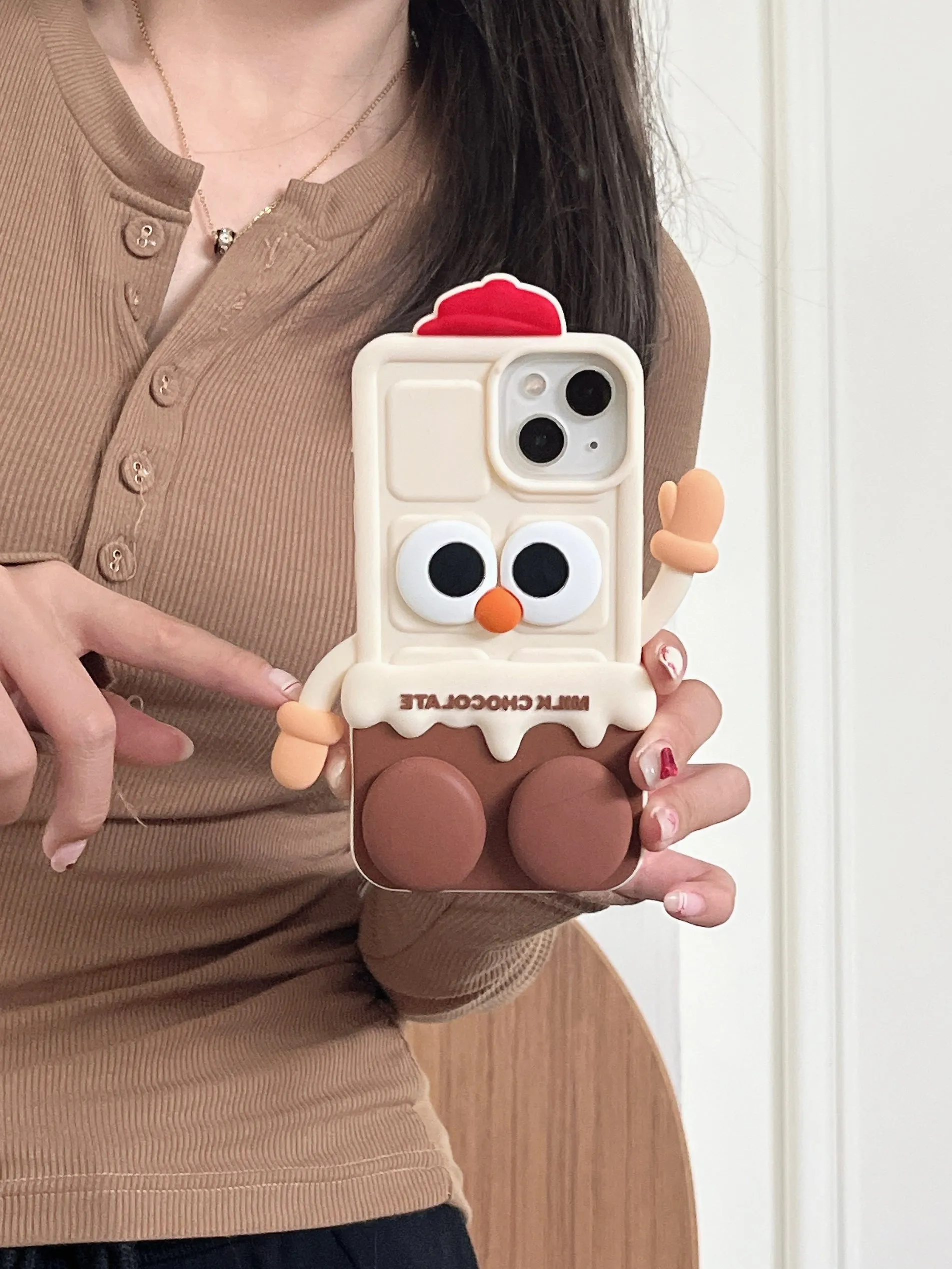 Milk Choco Baby Designer Silicon iPhone Case With Phone Stand