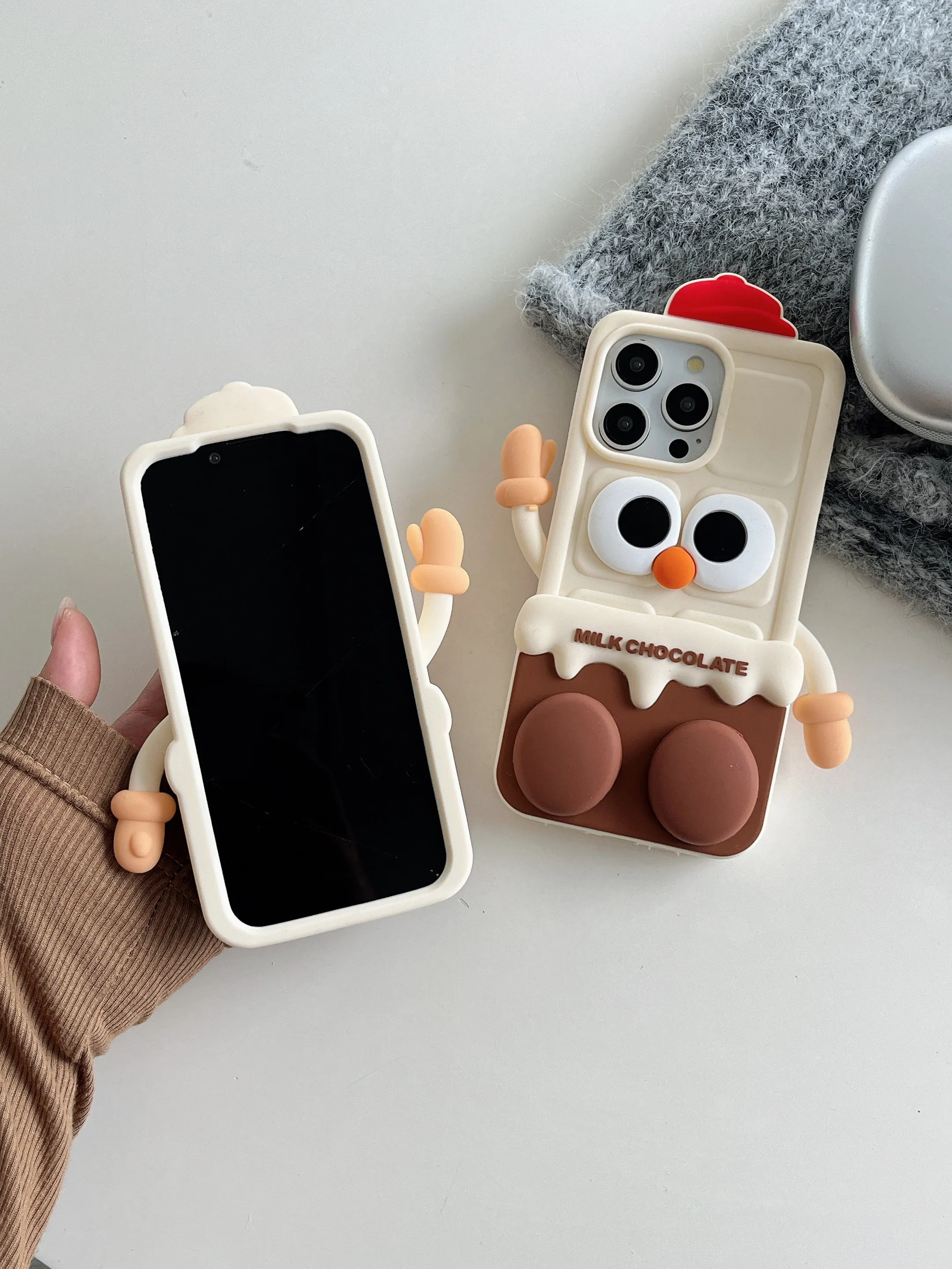 Milk Choco Baby Designer Silicon iPhone Case With Phone Stand