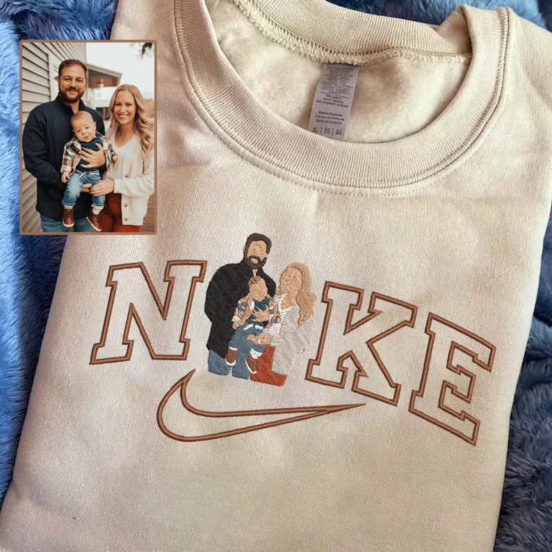 Mother's Day Personalized Embroidered Family Photo Hoodie Sweatshirt T-Shirt