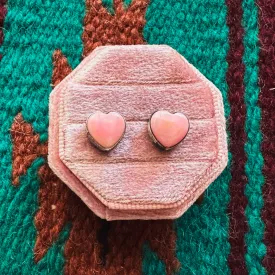 Piece Of My Heart Pink Conch Stud Earrings