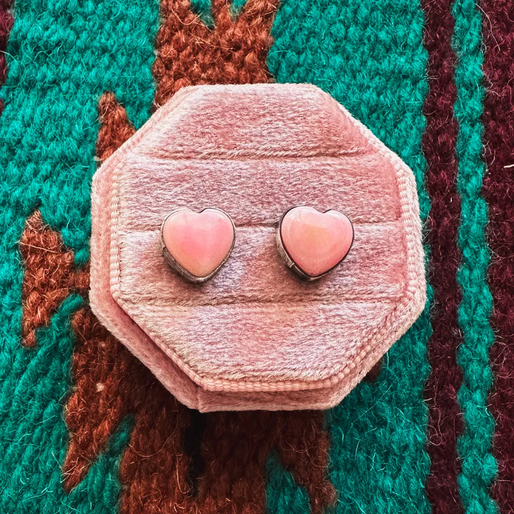 Piece Of My Heart Pink Conch Stud Earrings