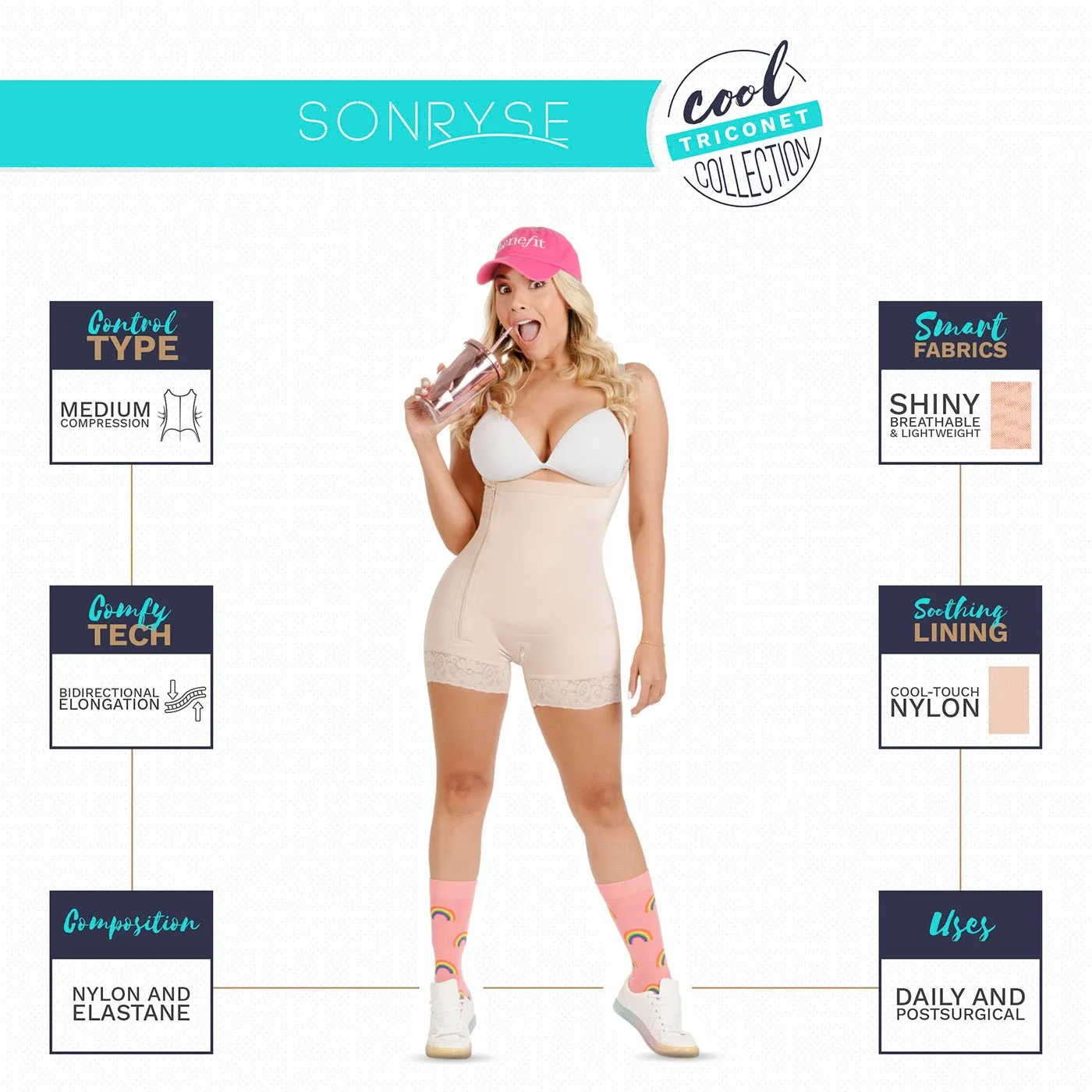 Postpartum Natural-birth Wide Straps, Open Bust, Medium Compression Sonryse TR211