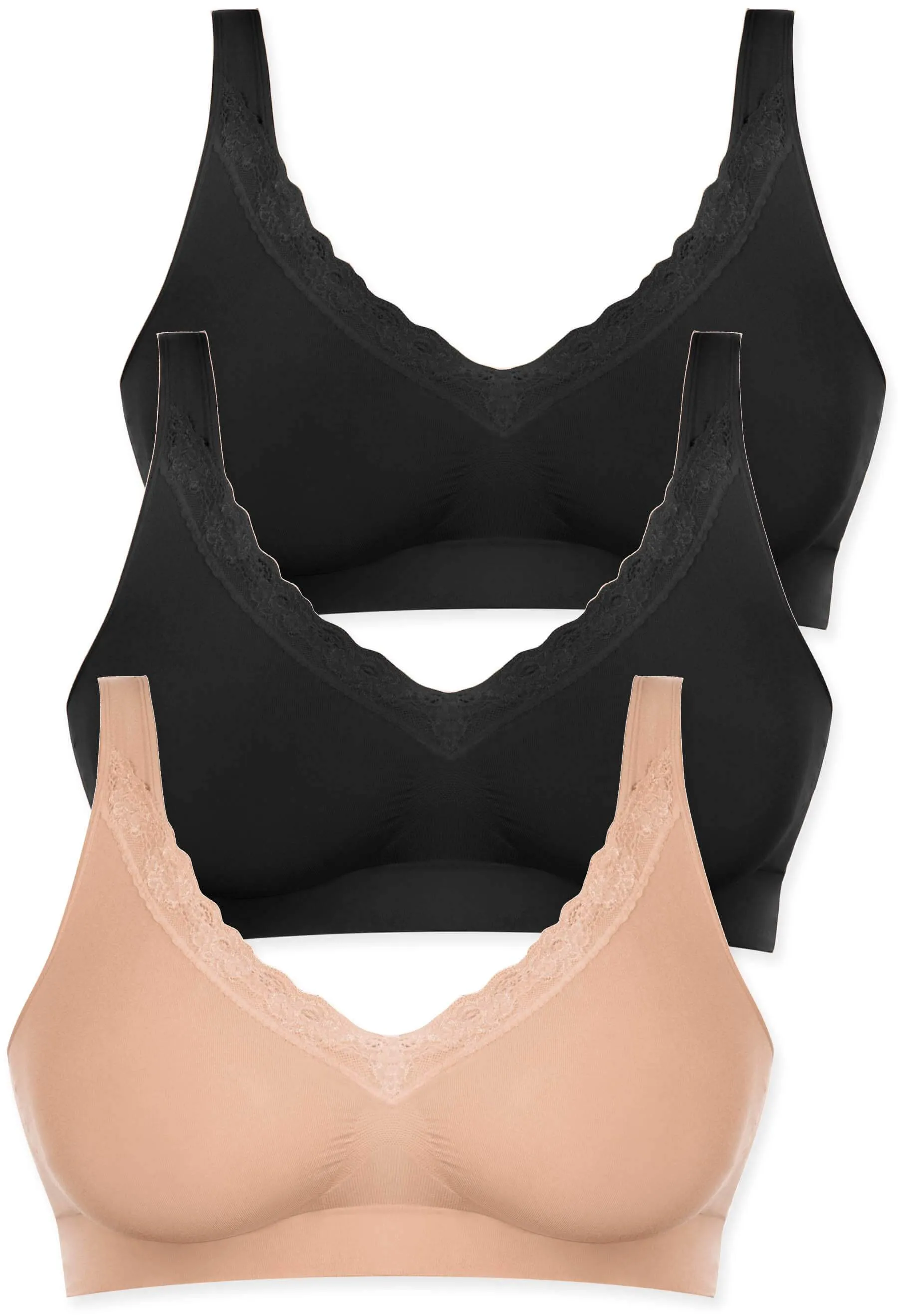 Pregnancy Cotton Rich Pull On Sleep Bra - 3 Pack
