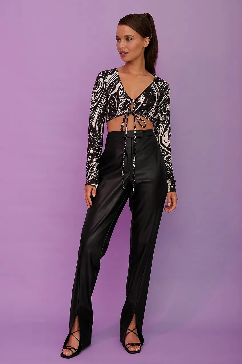 Printed Wrap Top